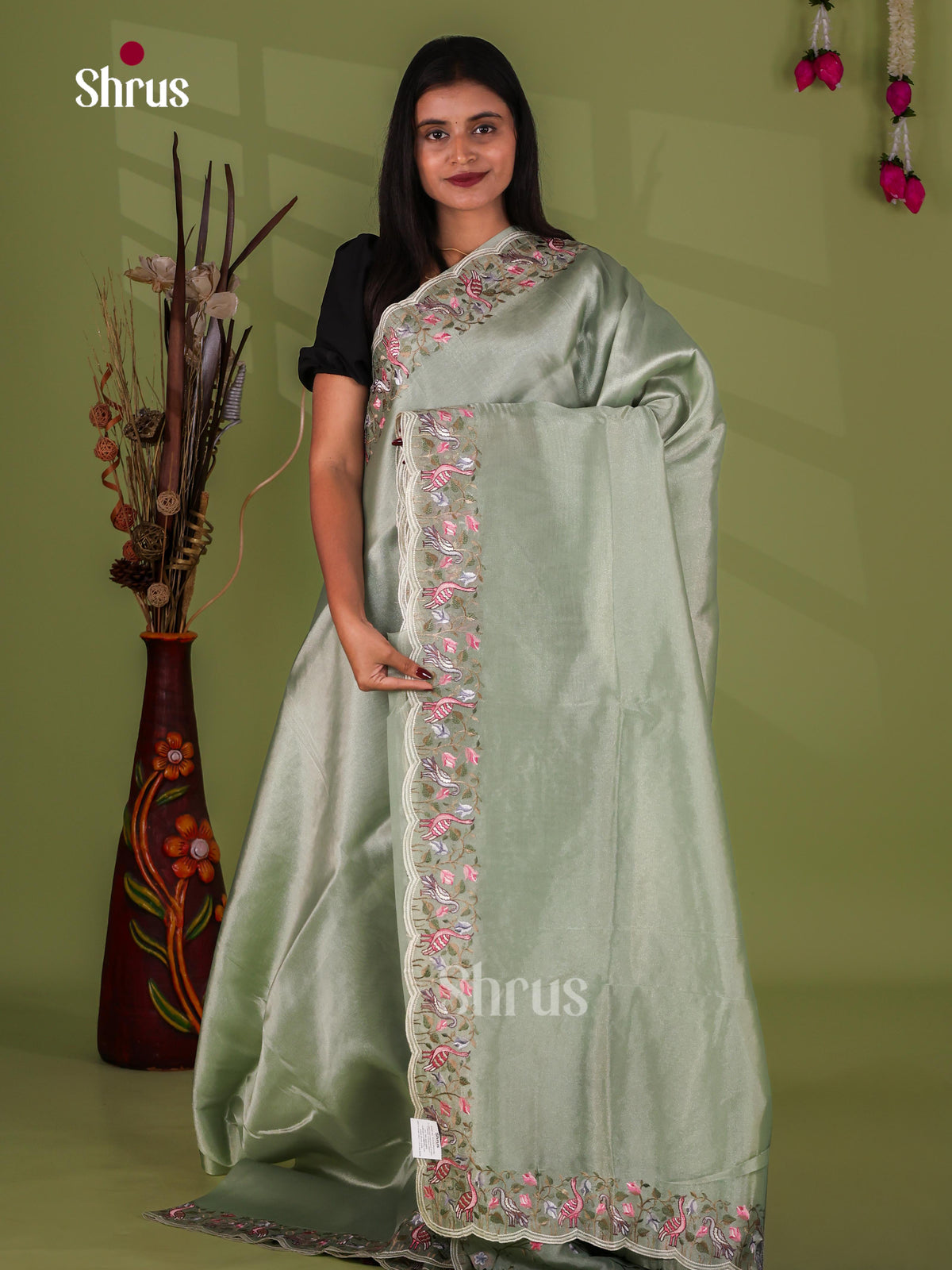 Tissue Embroidery Saree - EJ11051