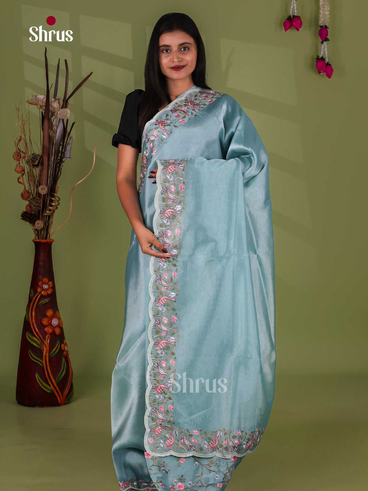 Tissue Embroidery Saree - EJ11054