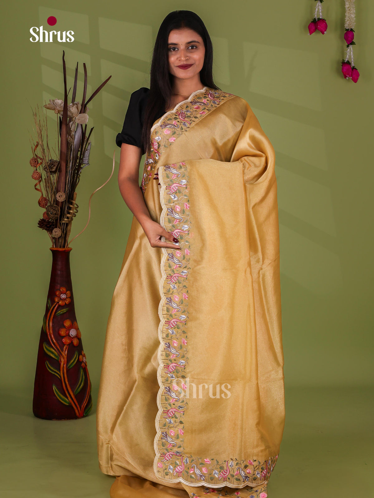 Tissue Embroidery Saree - EJ11055