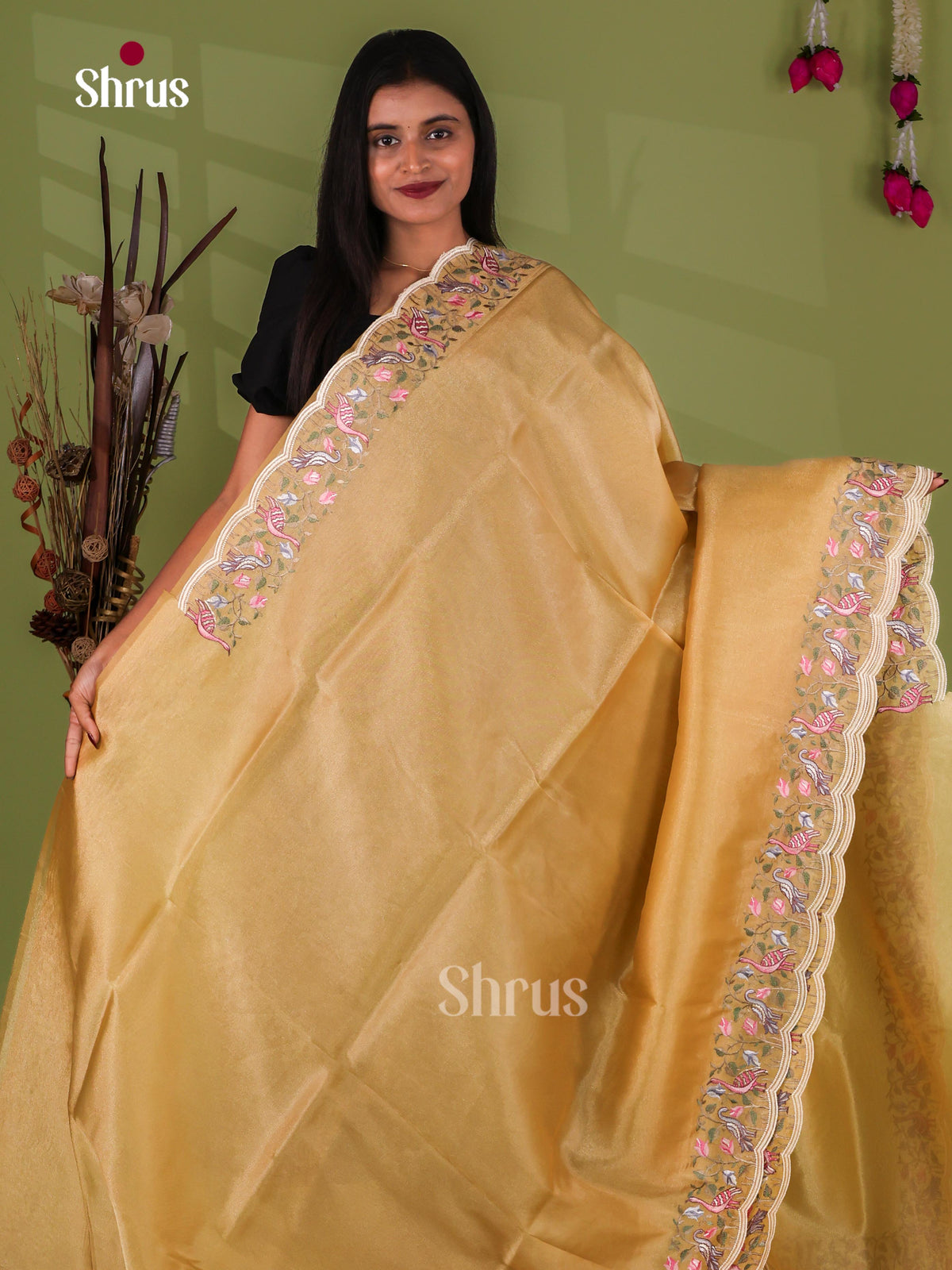 Tissue Embroidery Saree - EJ11055