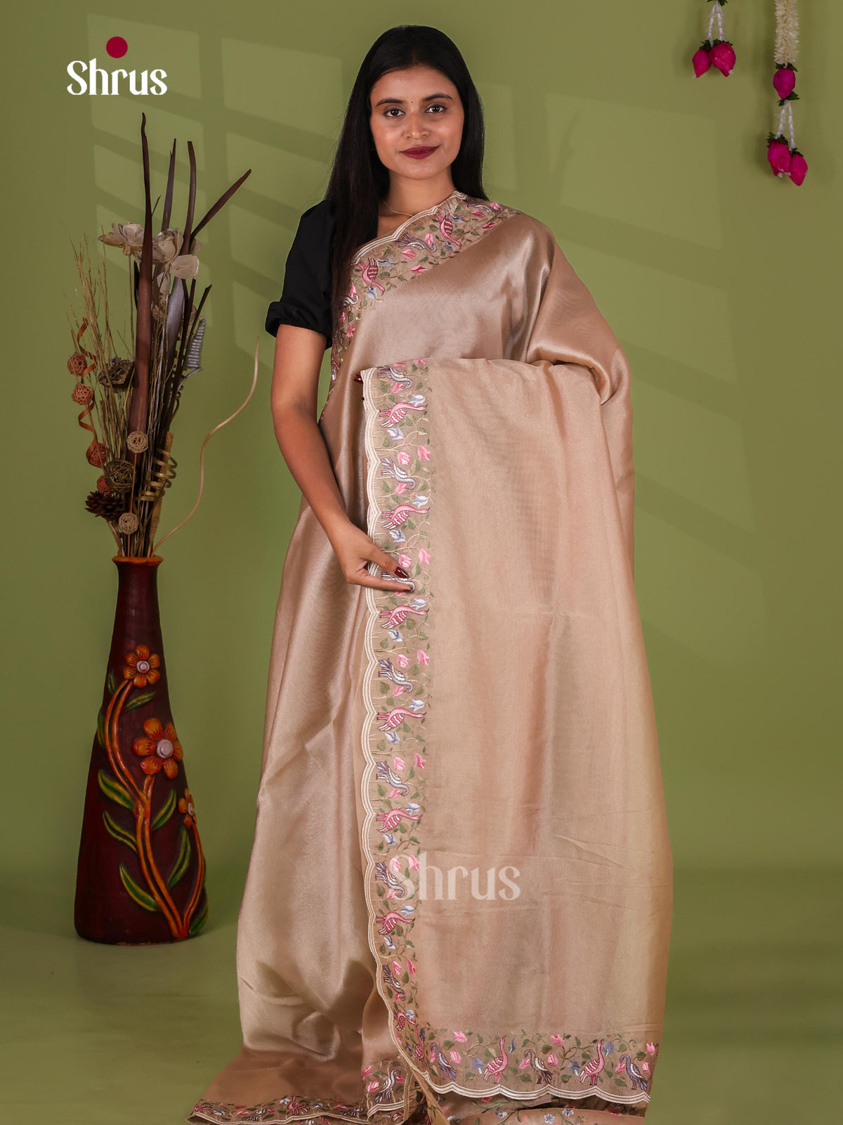 Tissue Embroidery Saree - EJ11056