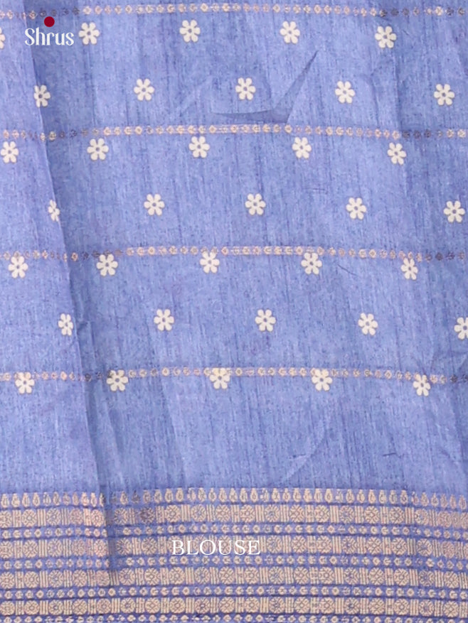 Blue - Semi Crepe Saree