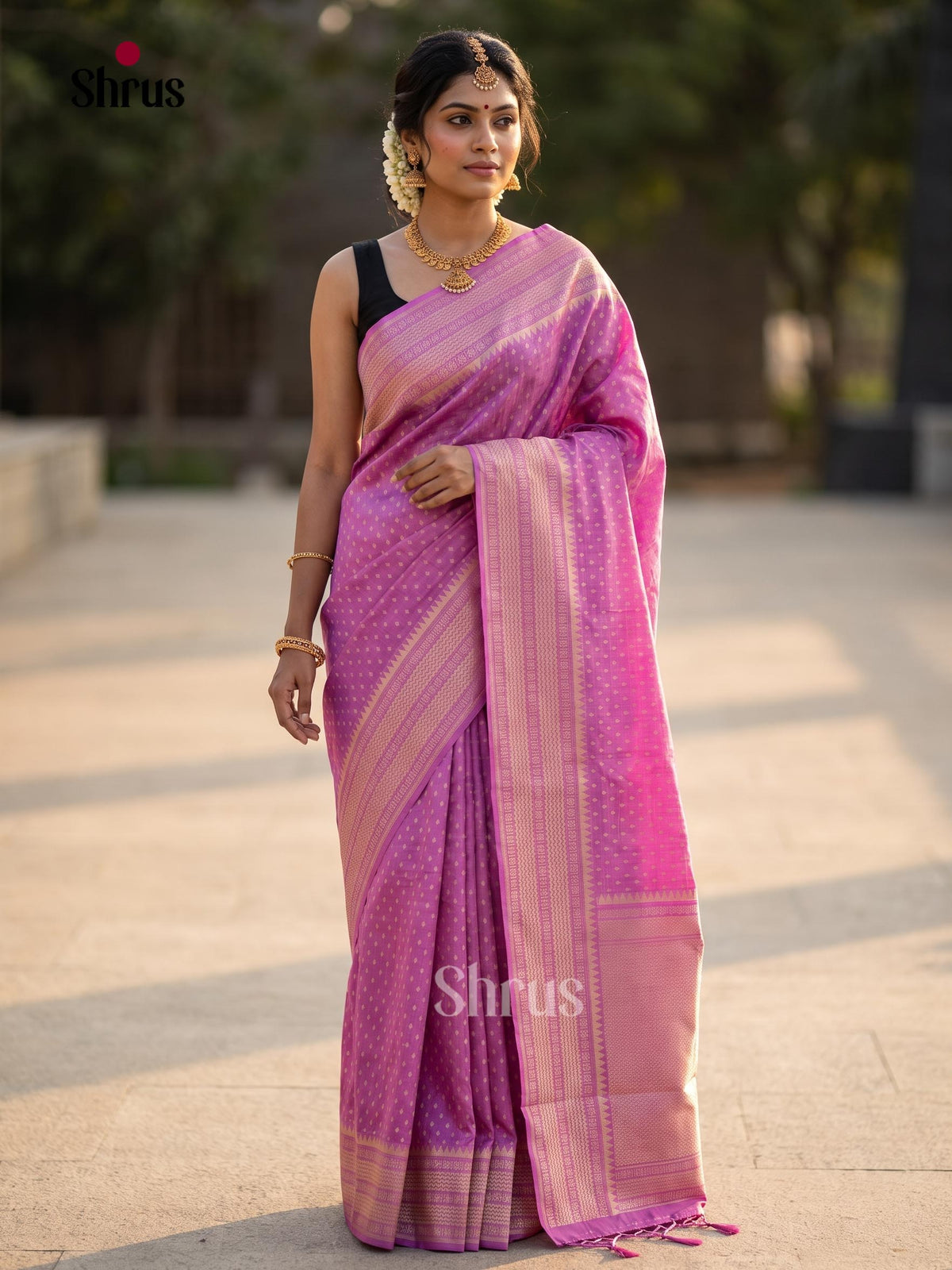 Jute Banaras Saree - EJ11821