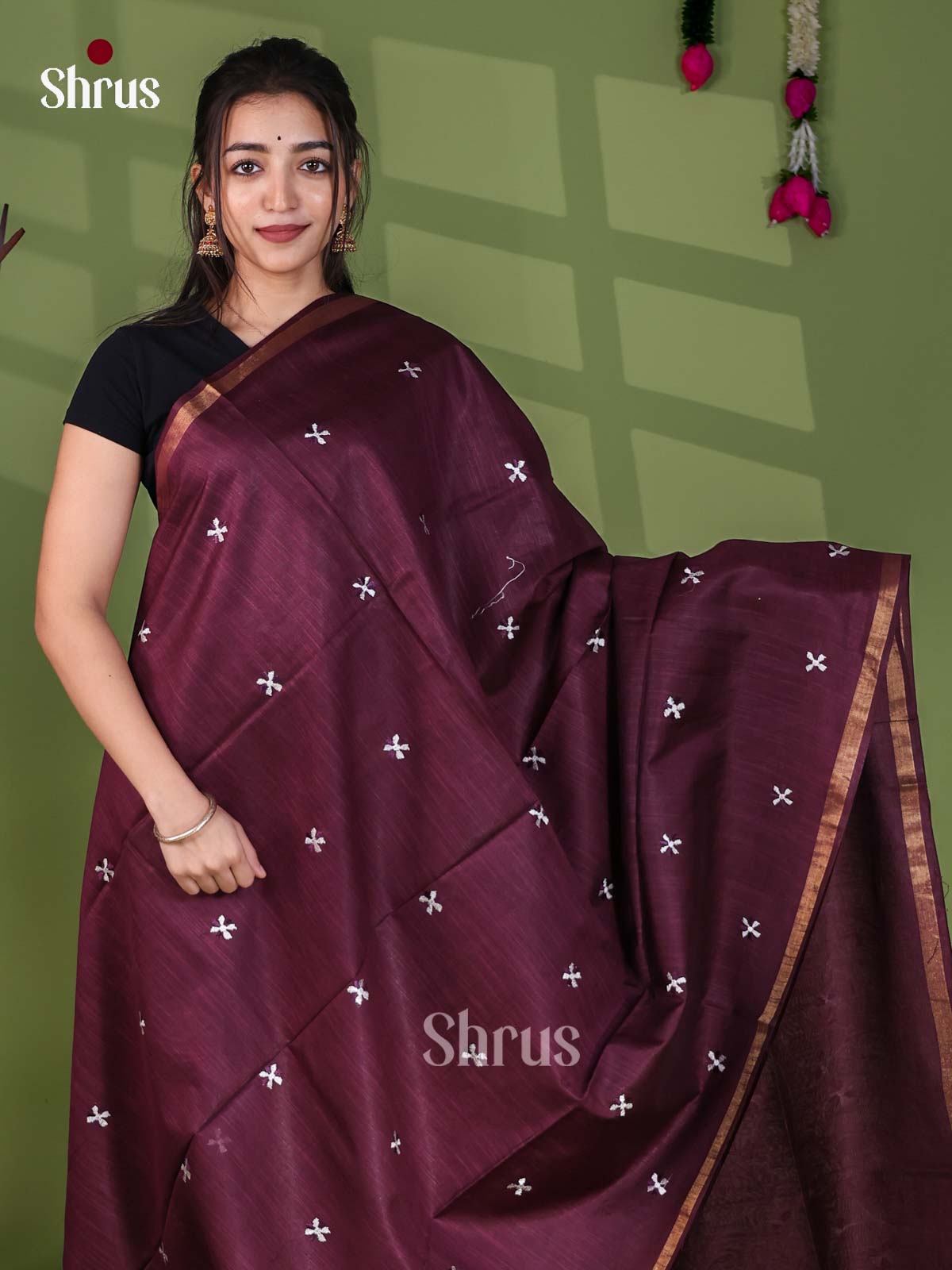 Semi Tussar Emb Saree - EJ12101