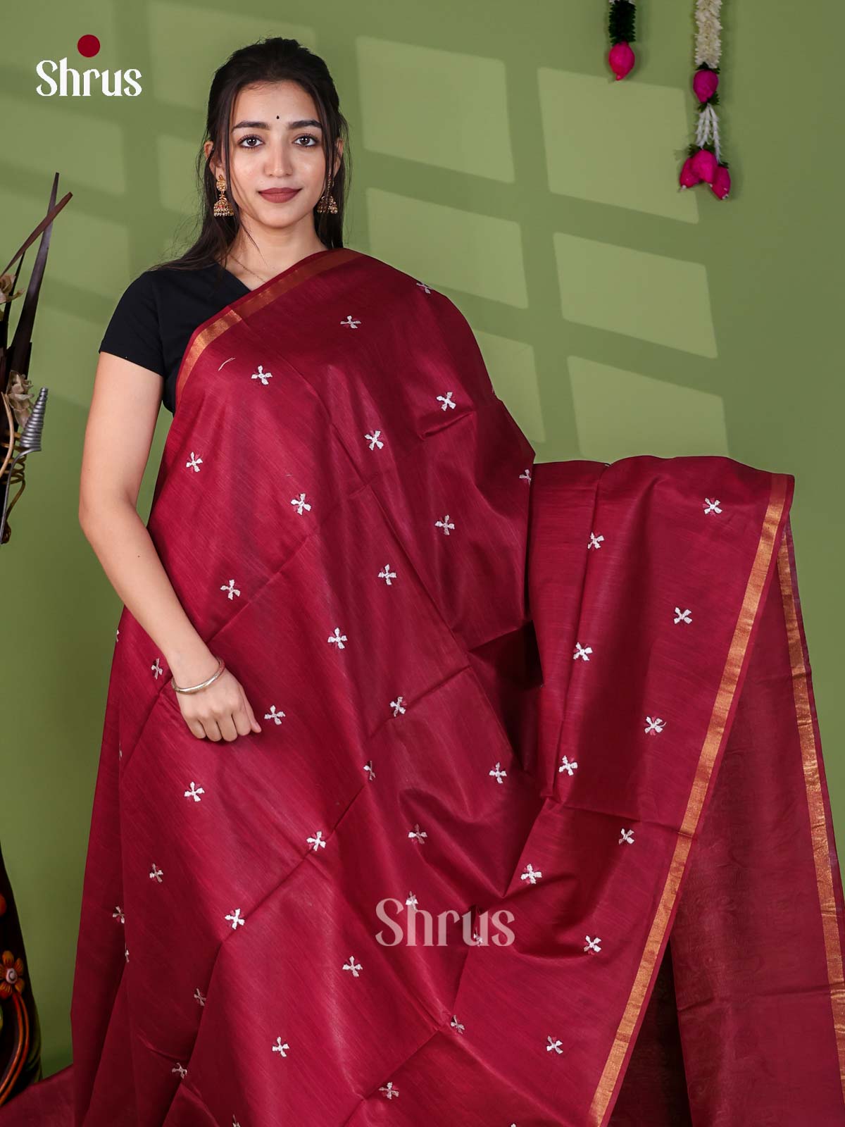 Semi Tussar Emb Saree - EJ12102