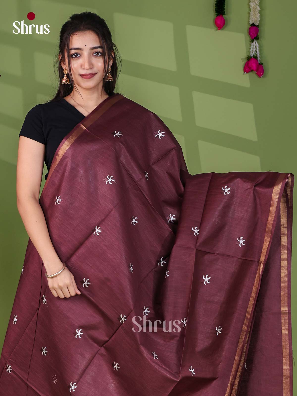 Semi Tussar Emb Saree - EJ12137