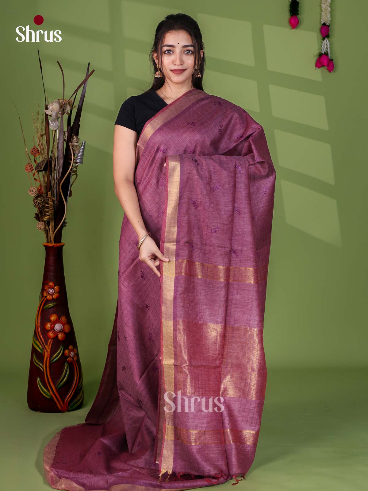 Semi Tussar Emb Saree - EJ12208