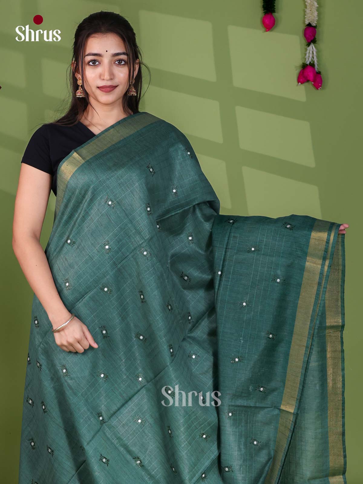 Semi Tussar Emb Saree - EJ12232