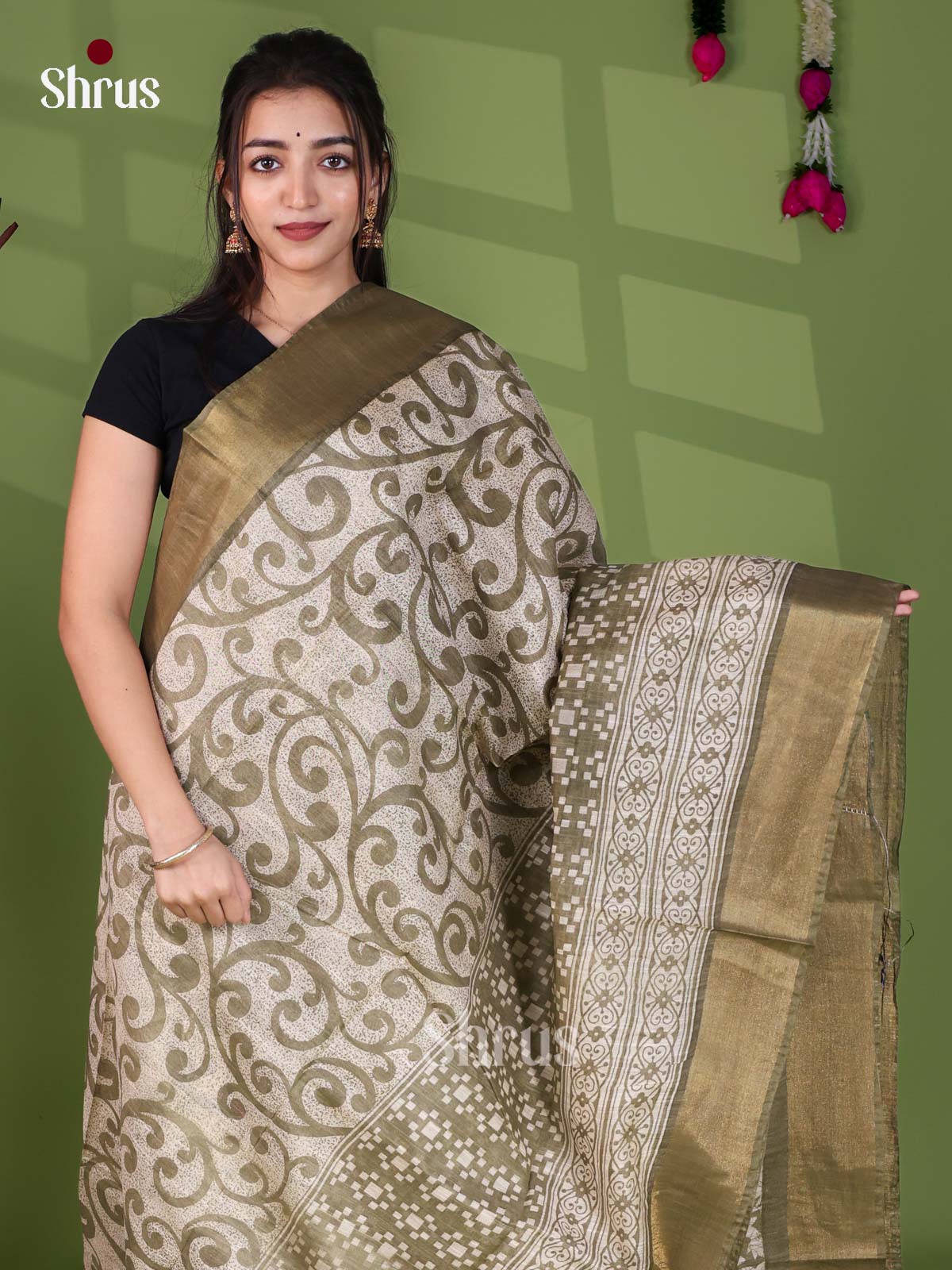 Zari Semi Tussar Saree - EJ12349
