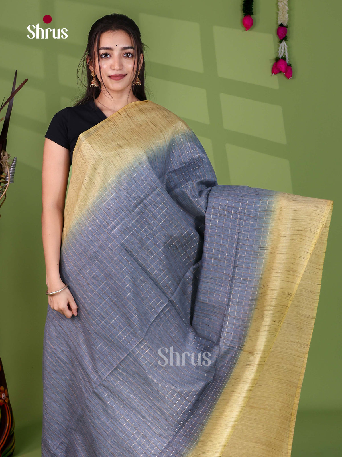Zari Semi Tussar Saree - EJ13488