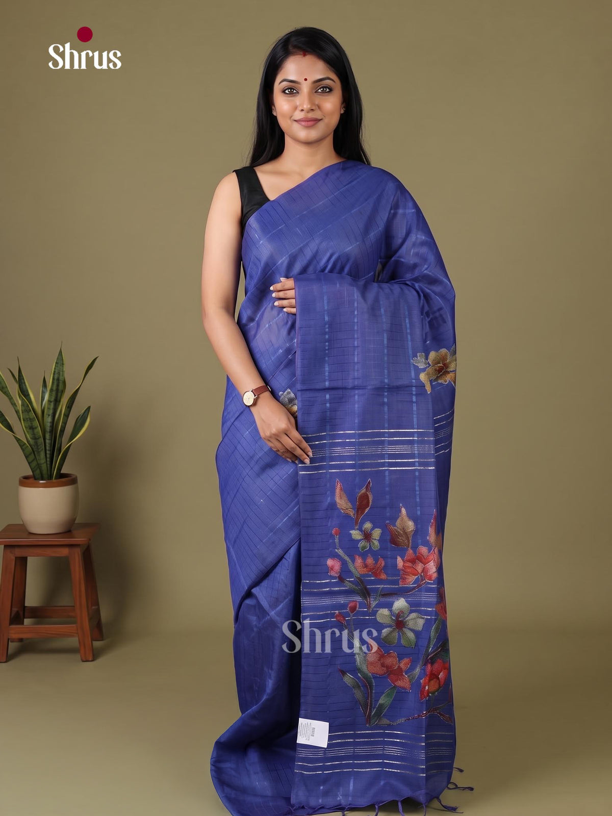 Semi Tussar Applique Saree - EJ15241