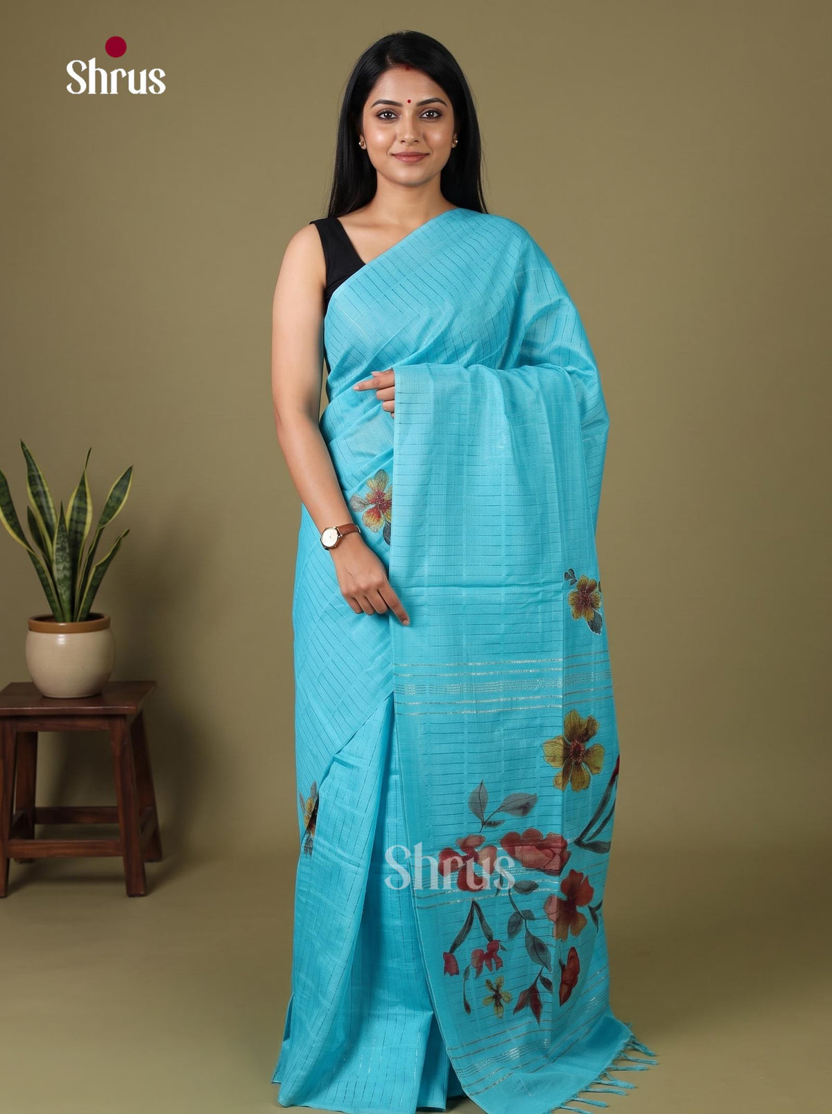 Semi Tussar Applique Saree - EJ15242