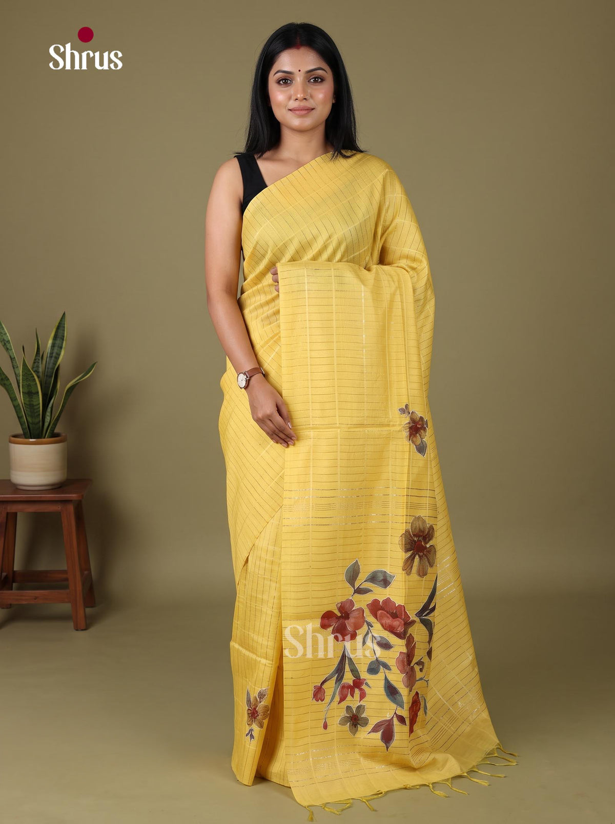 Semi Tussar Applique Saree - EJ15243