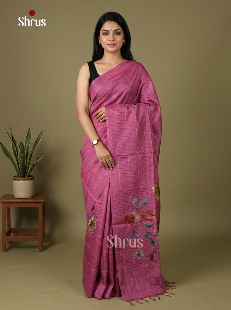 Semi Tussar Applique Saree - EJ15246