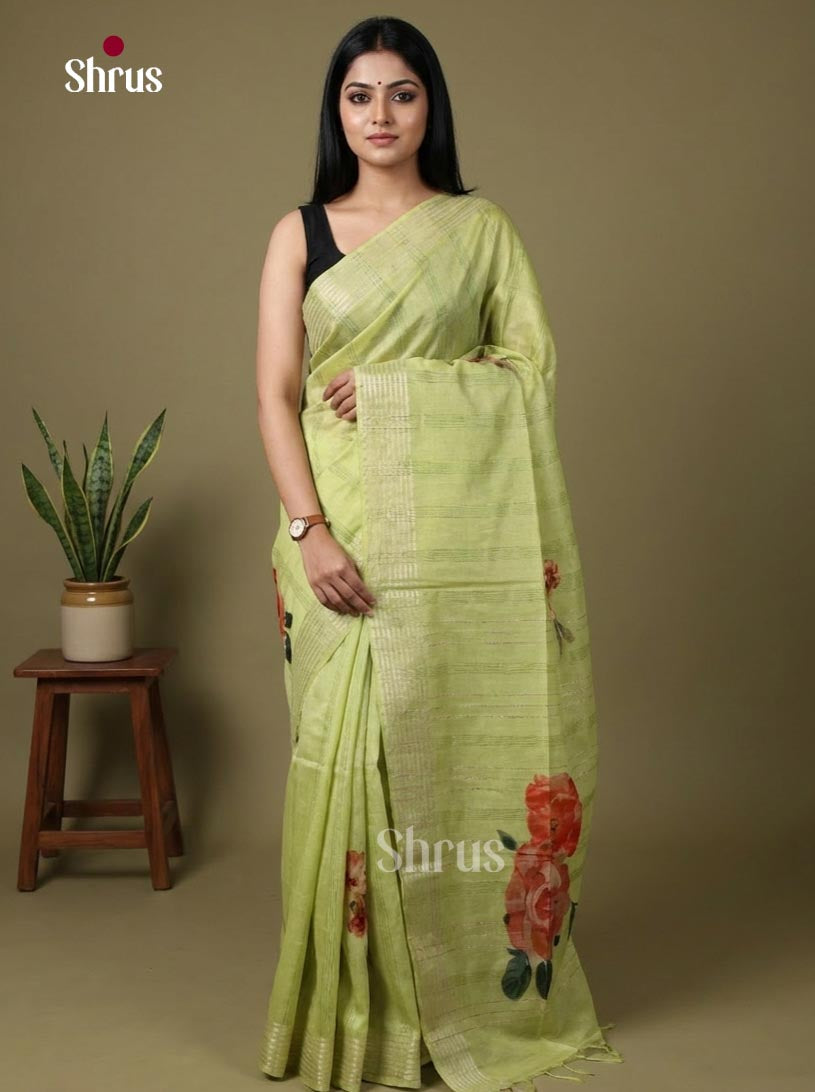 Semi Tussar Applique Saree - EJ15256