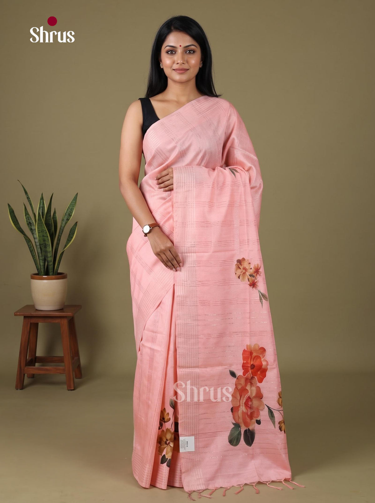 Semi Tussar Applique Saree - EJ15258