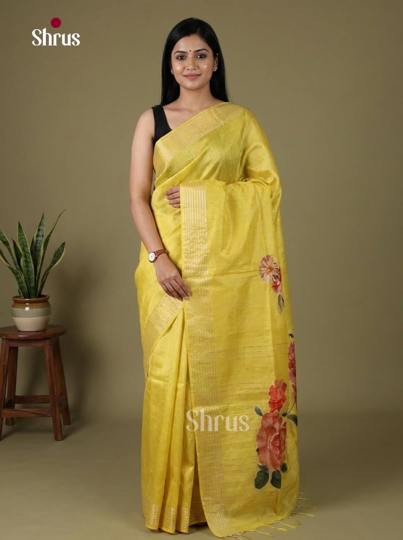 Semi Tussar Applique Saree - EJ15260