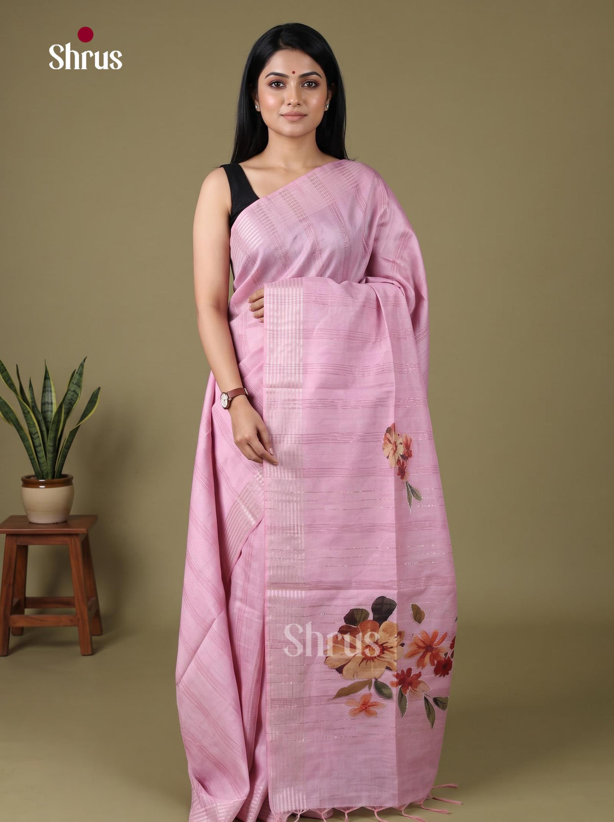 Semi Tussar Applique Saree - EJ15264