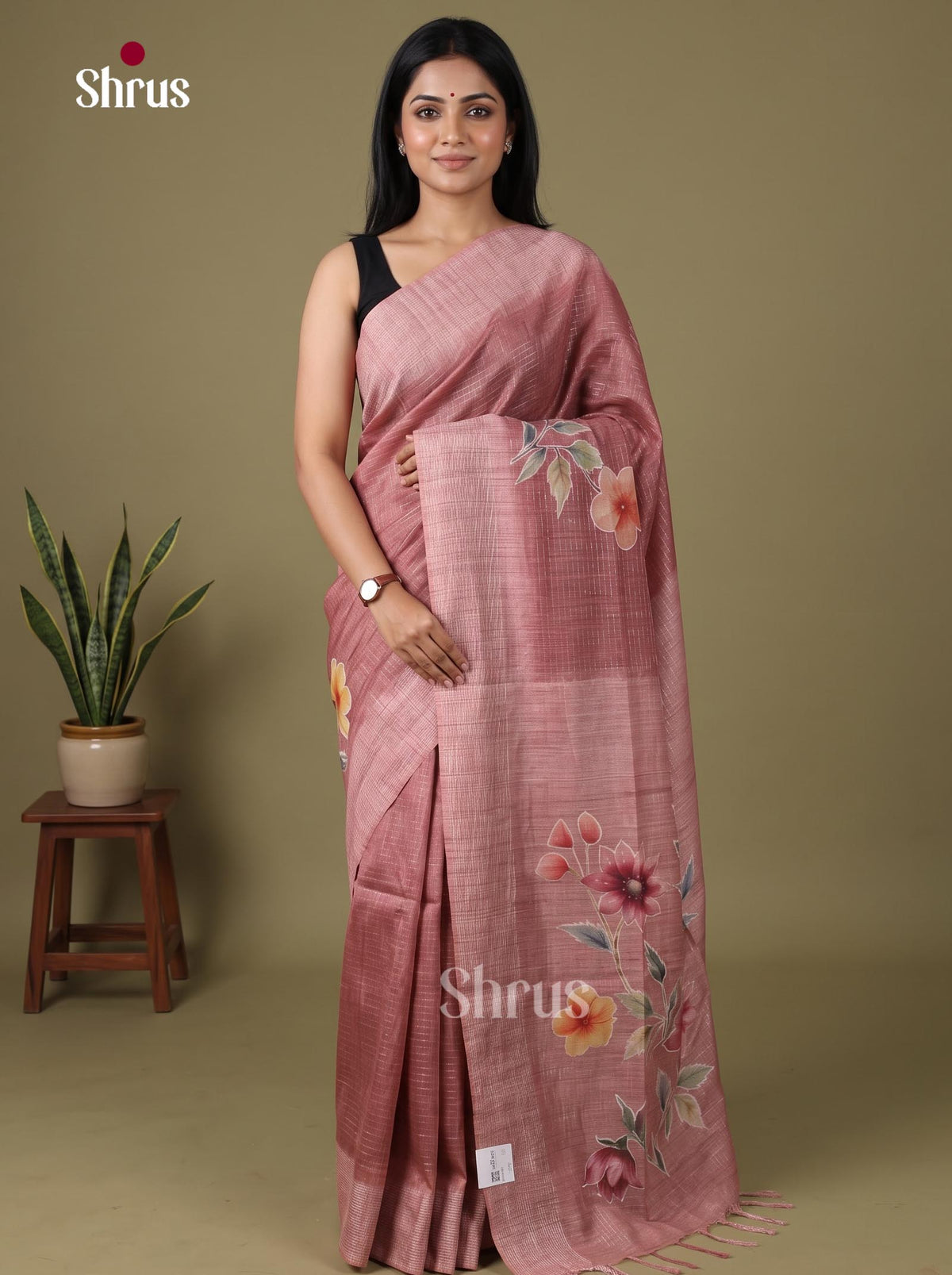 Semi Tussar Applique Saree - EJ15285
