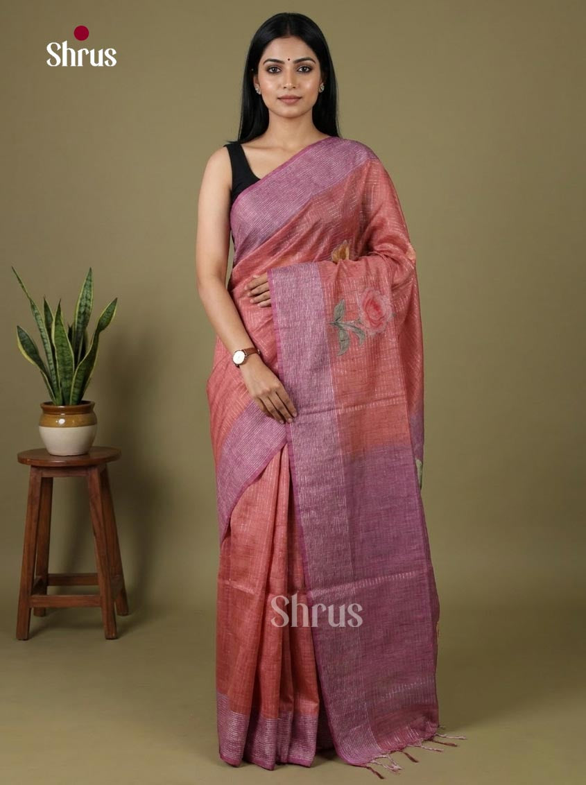 Semi Tussar Applique Saree - EJ15295