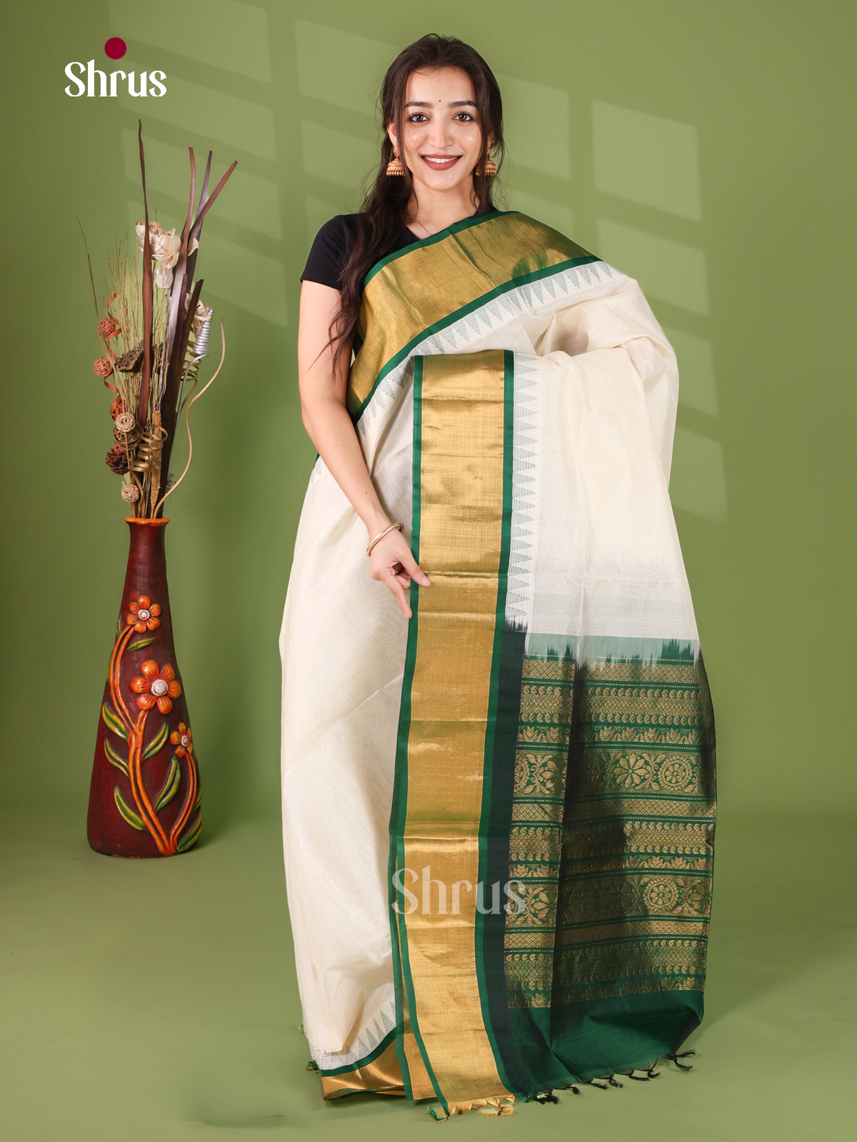 Silk Cotton Saree - EJ17077