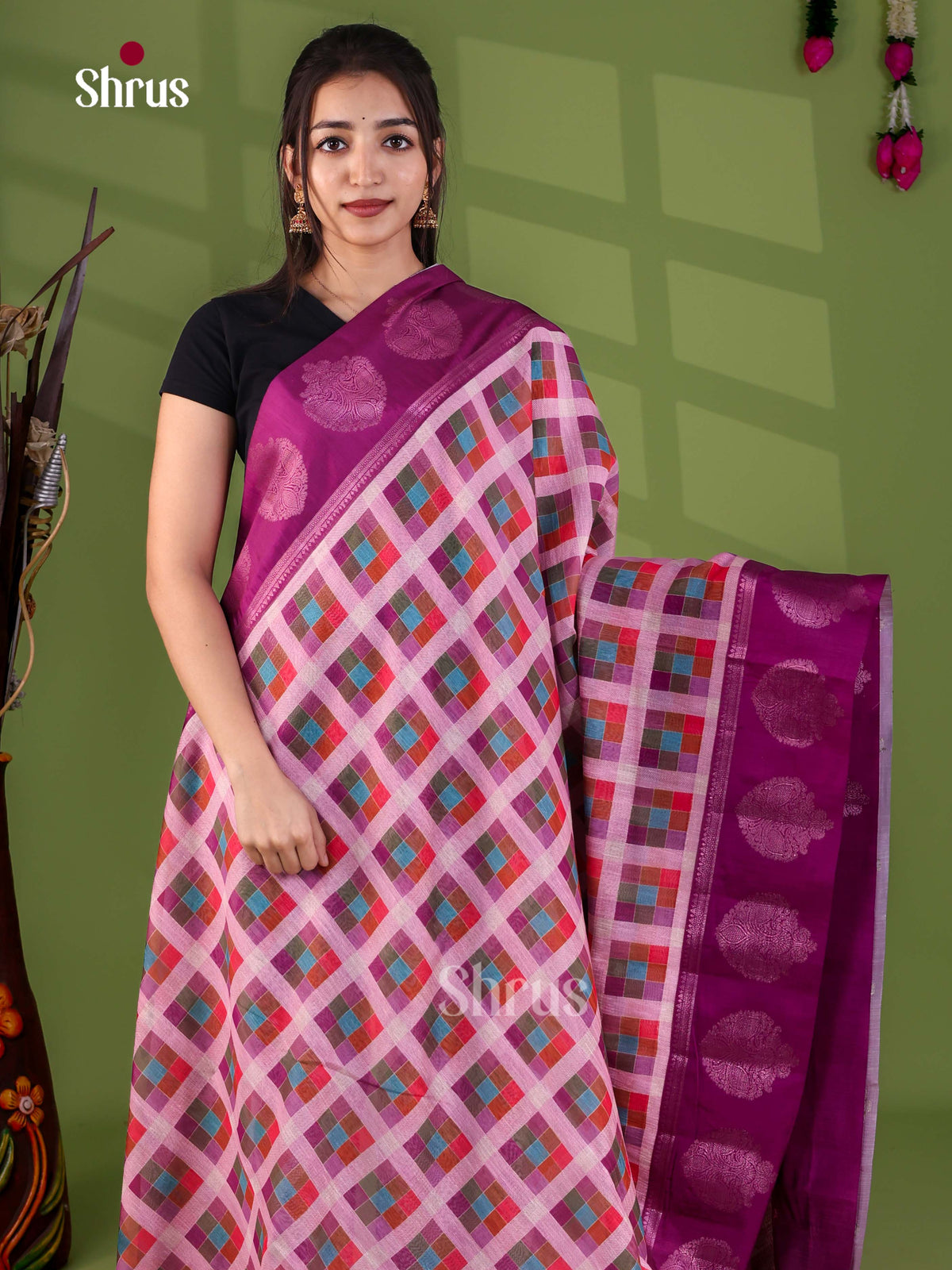 Apoorva Madras Checks Saree - EJ24040
