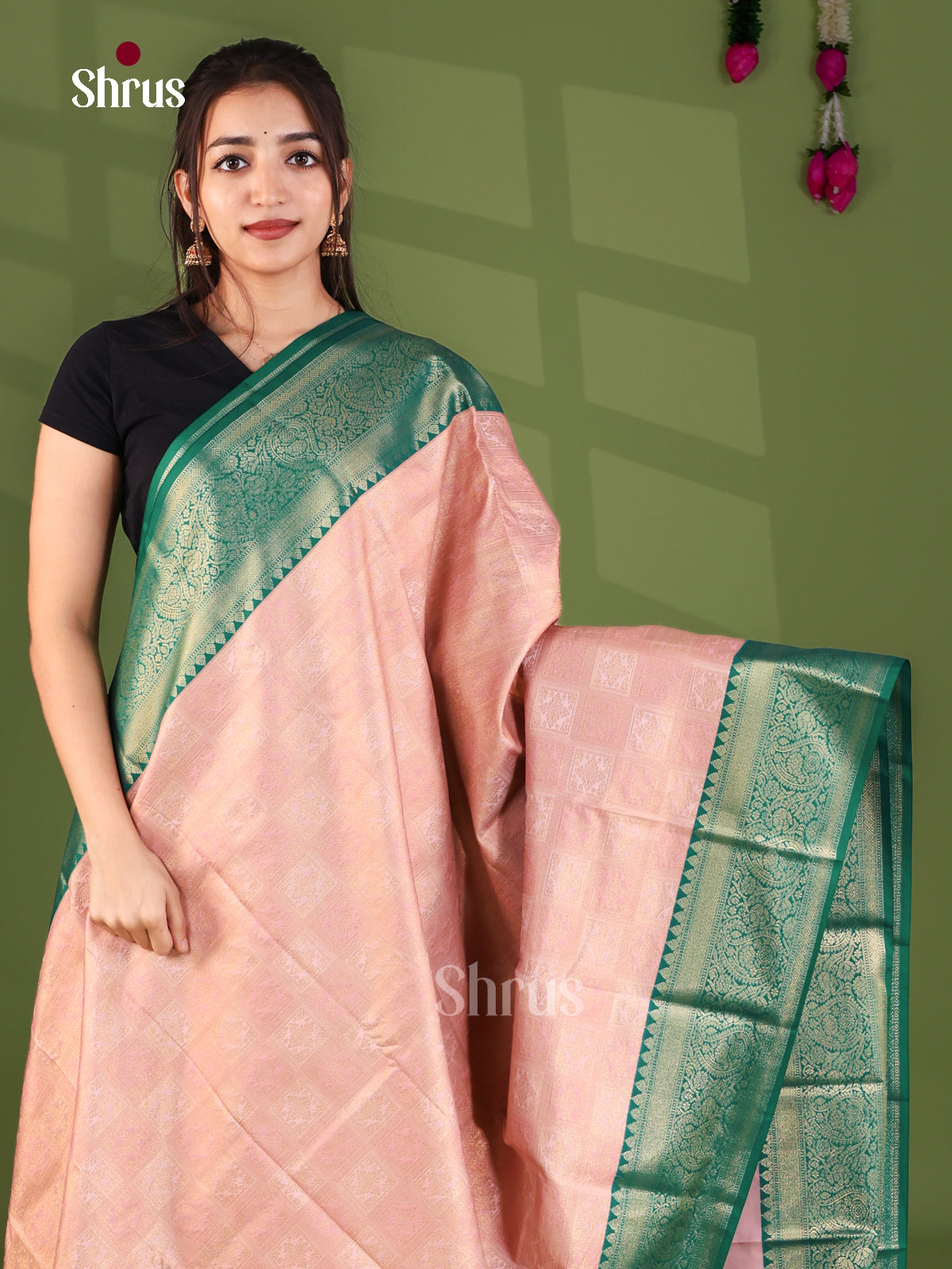 Semi Kanchipuram Saree - EJ26281 - Shop on Shrus.com