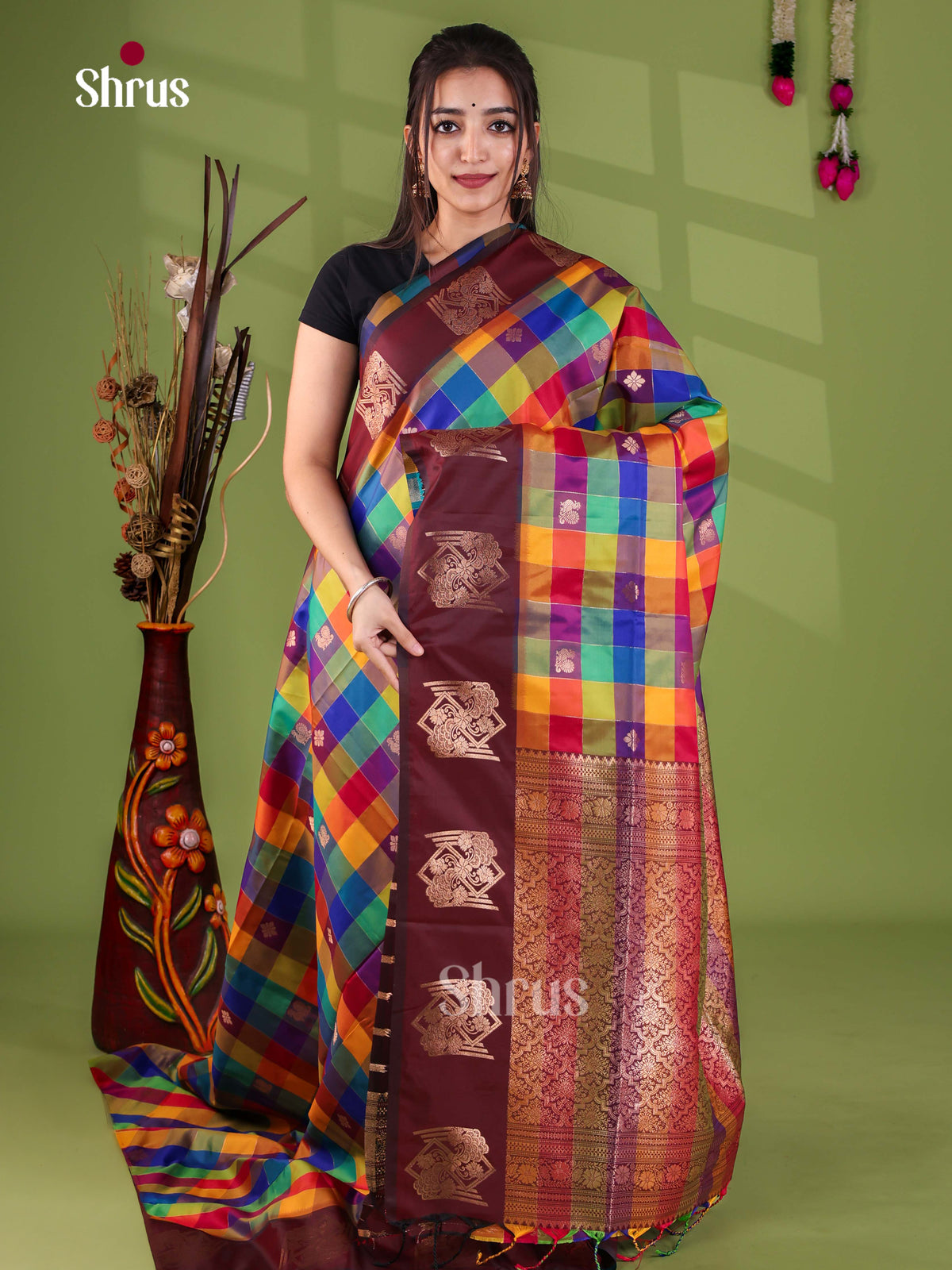 Semi Soft Silk - Madras Checks Saree - EJ29009