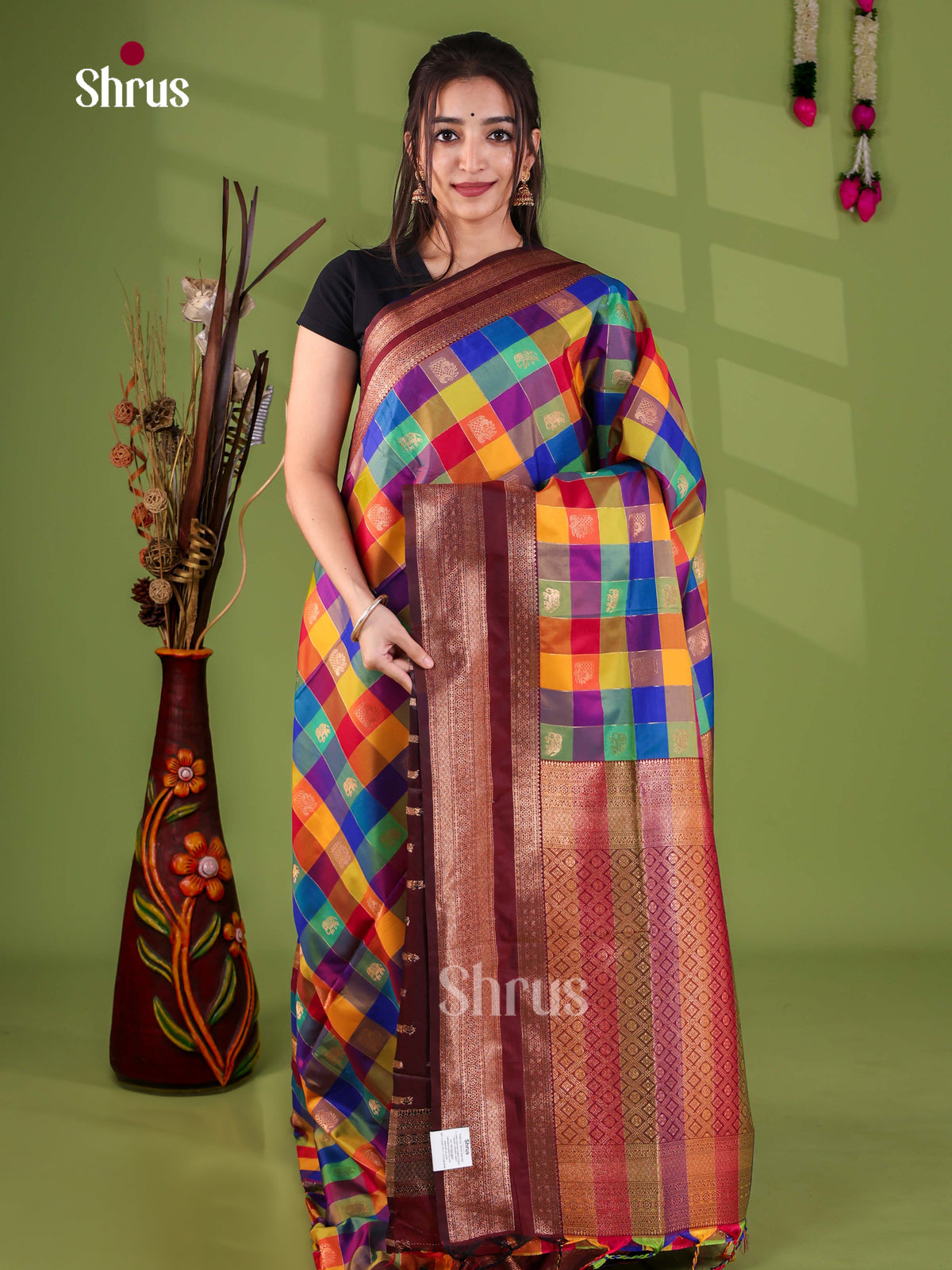 Semi Soft Silk - Madras Checks Saree - EJ29020