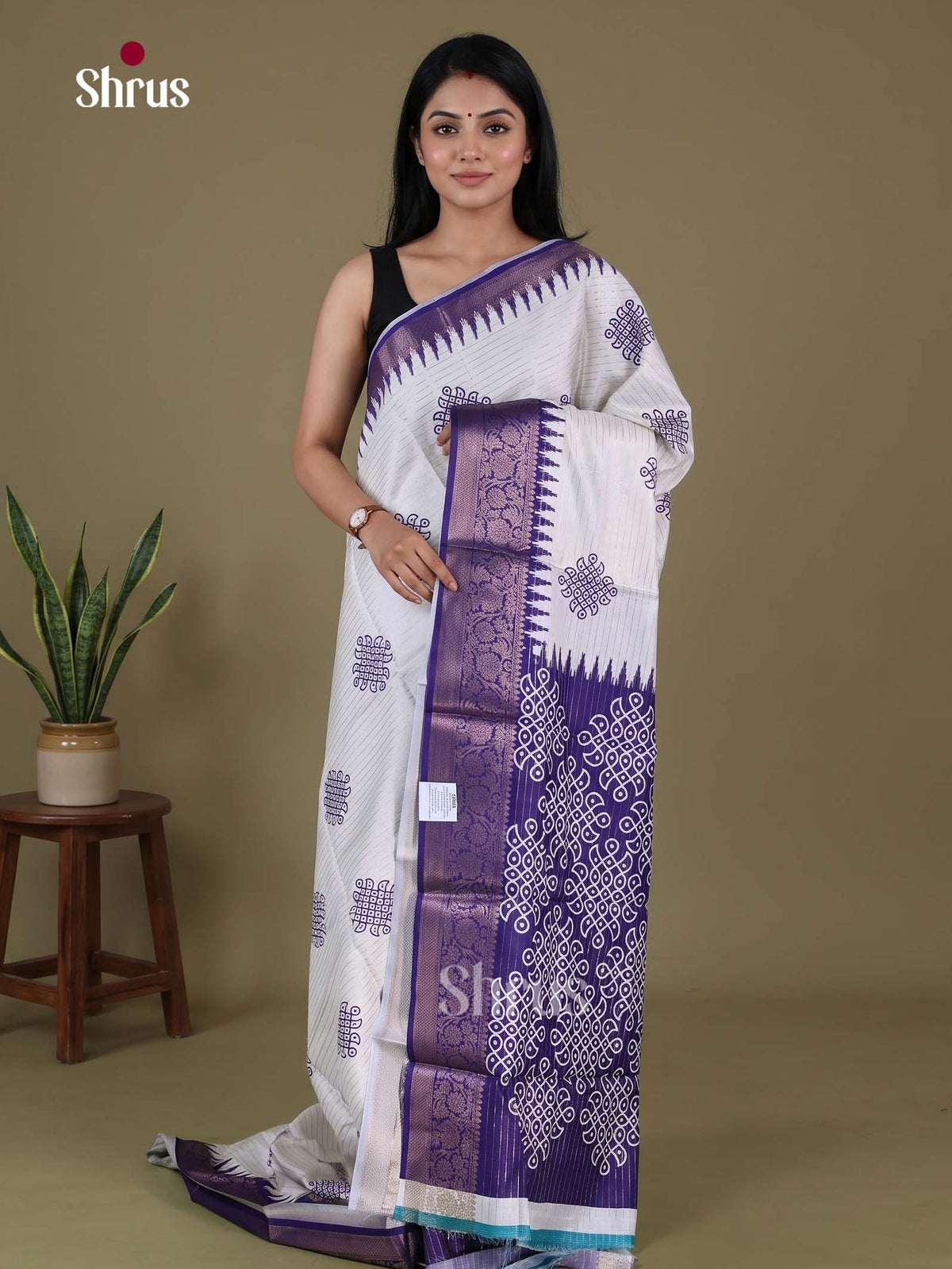 Kolam Semi Tussar Saree - EJ29038 - Shop on Shrus.com