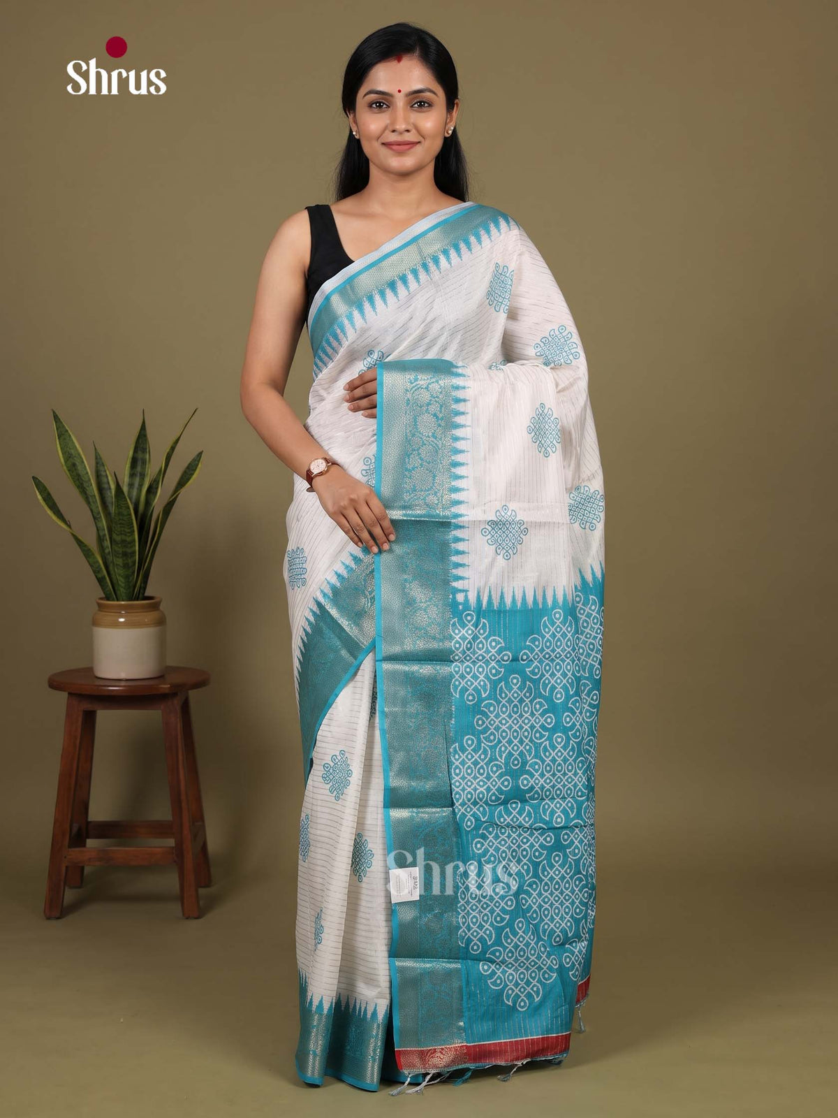 Kolam Semi Tussar Saree - EJ29045 - Shop on Shrus.com