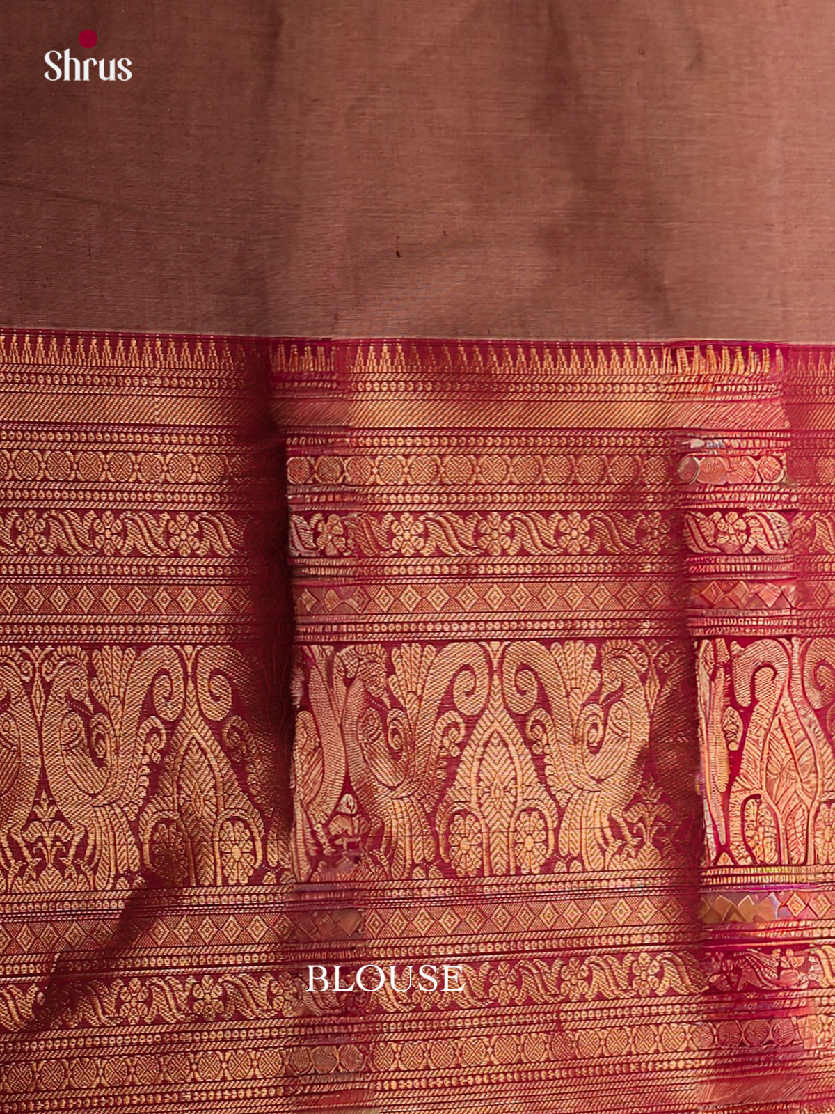 Earthy Light Brown Chettinad Cotton Sarees With Dotted Thread Stripes & Pink Zari Border