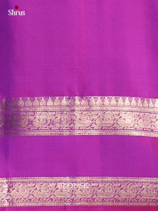 Elegant Pastel Lavender Soft Silk Sarees With Zari Buttas, Ganga Jamuna Rettapet Border & Magenta Brocade Pallu 2