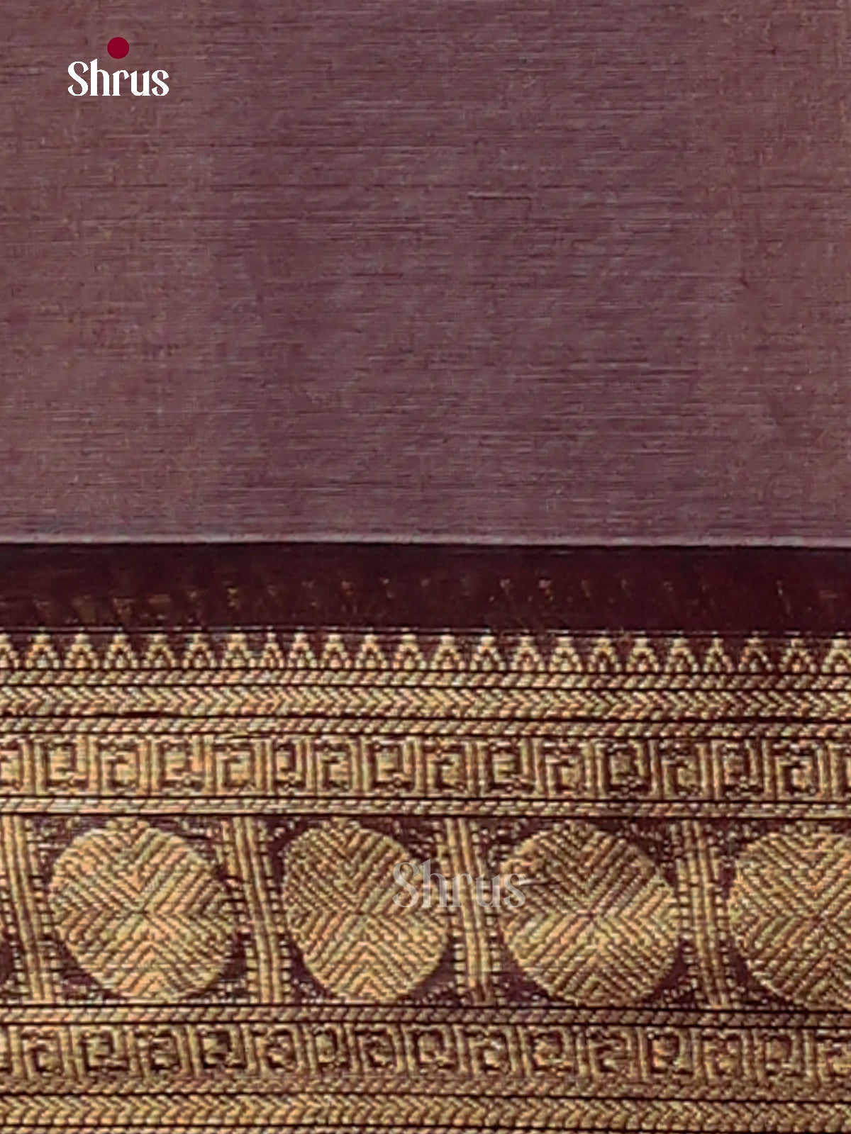Exquisite Dark Mauve Chettinad Cotton Sarees With Plain Body & Dark Brown Zari Border