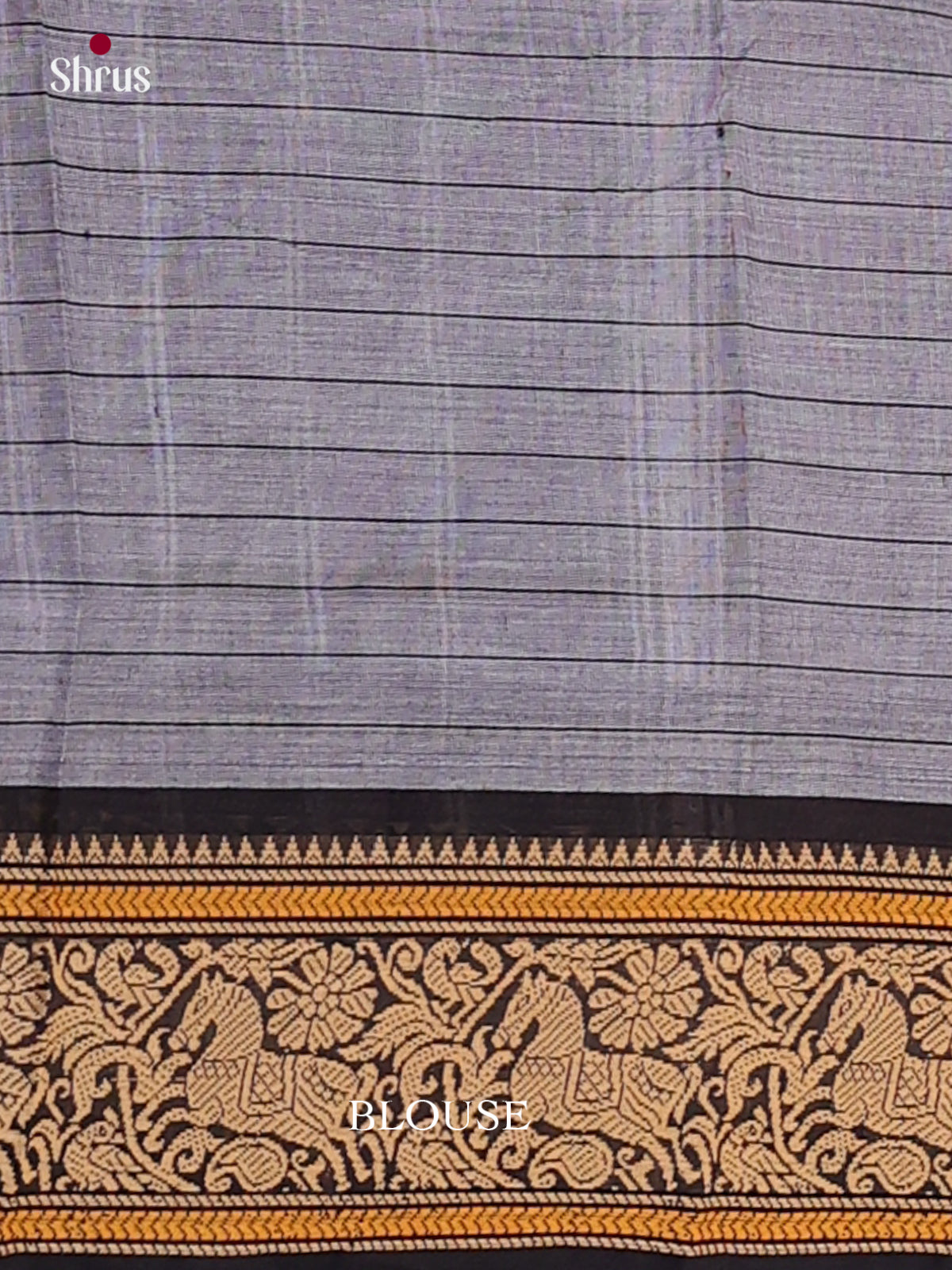 Exquisite Grey Chettinad Saree With Checks, Micro Buttas & Black Border