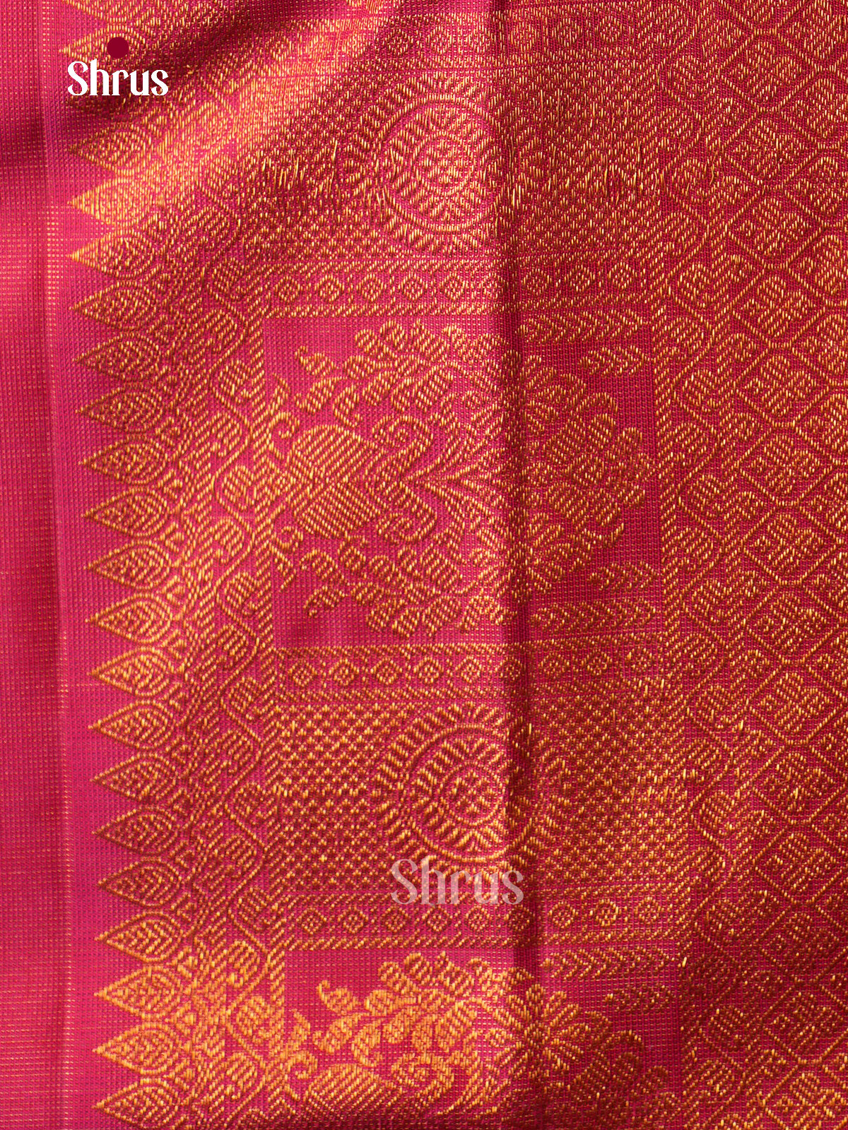 Exquisite Pink Kanchipuram Sarees With Gold Buttas | Self Zari Border & Brocade Pallu