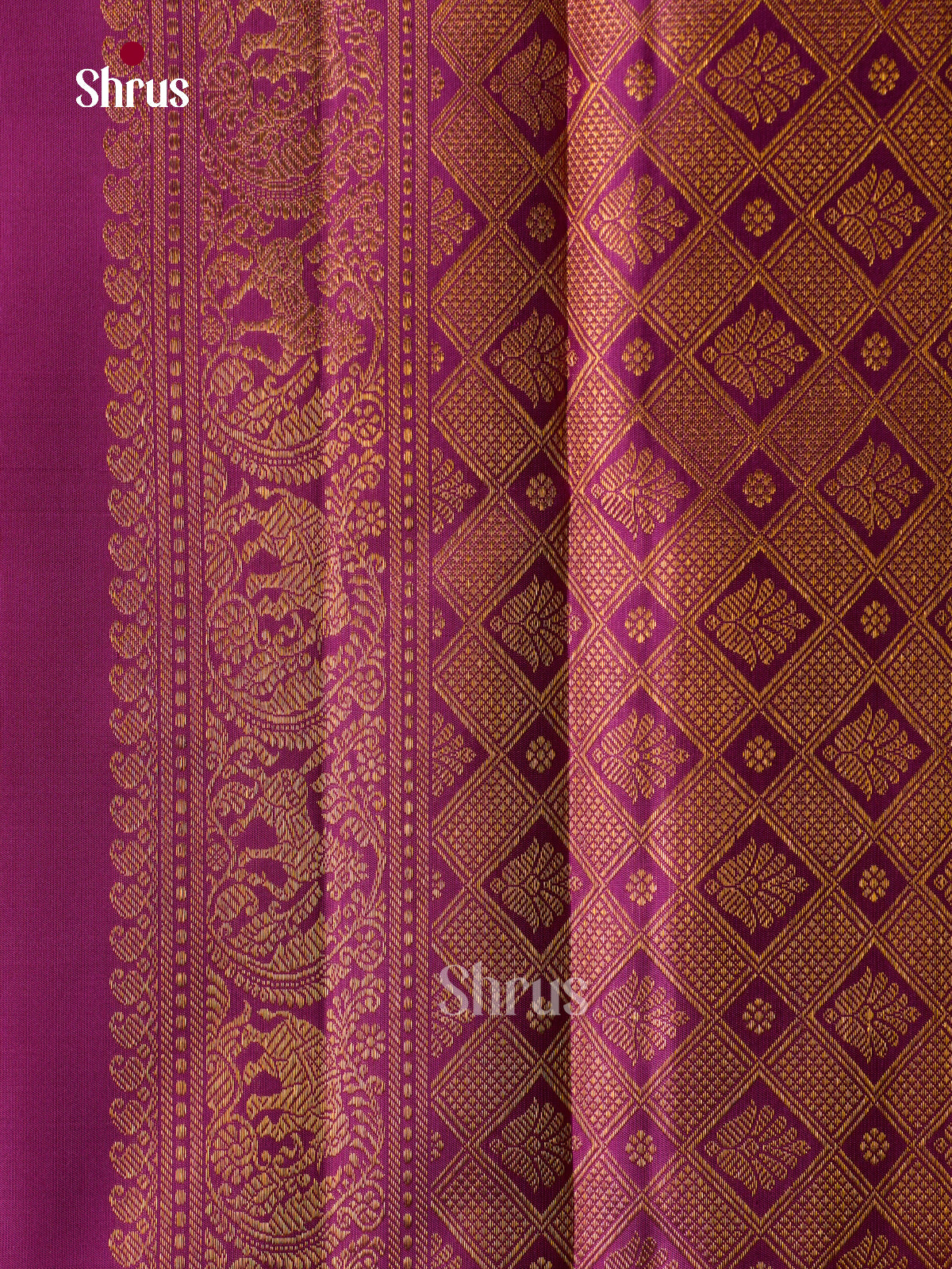 Exquisite Purple Kanchipuram Saree With Peacock & Coin Buttas | Self Broad Zari Border & Brocade Pallu