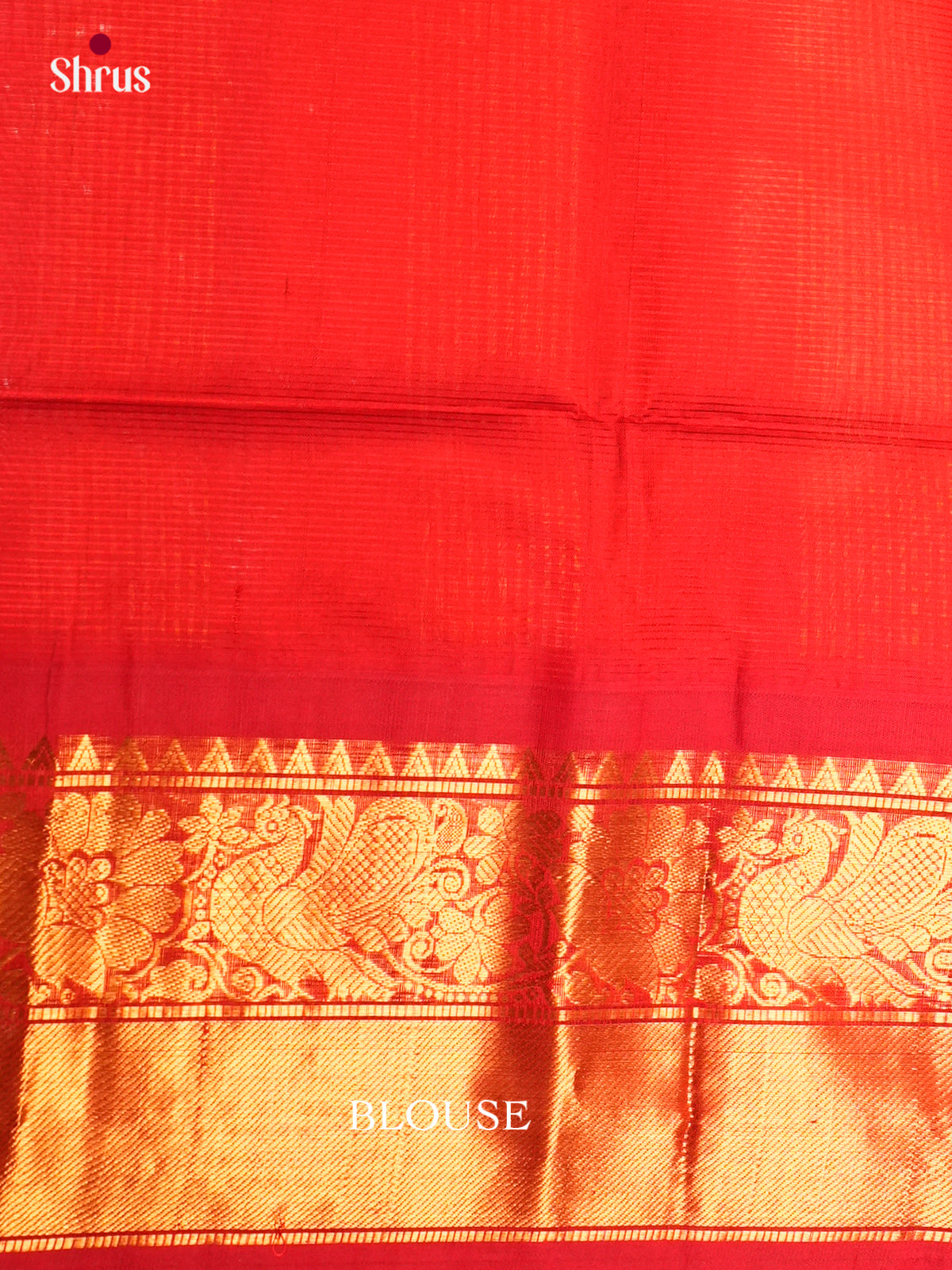 Buy Grand Golden Cotton Silk Saree With Intricate Stripes & Red Zari Woven Korvai Border