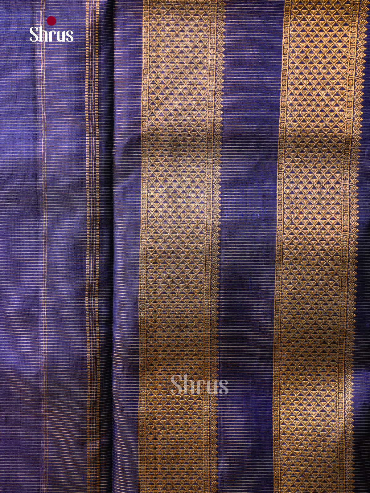 Gorgeous Navy Blue 9Yards Pattu Sarees With Fine Stripes | Self Zari Border & Pallu