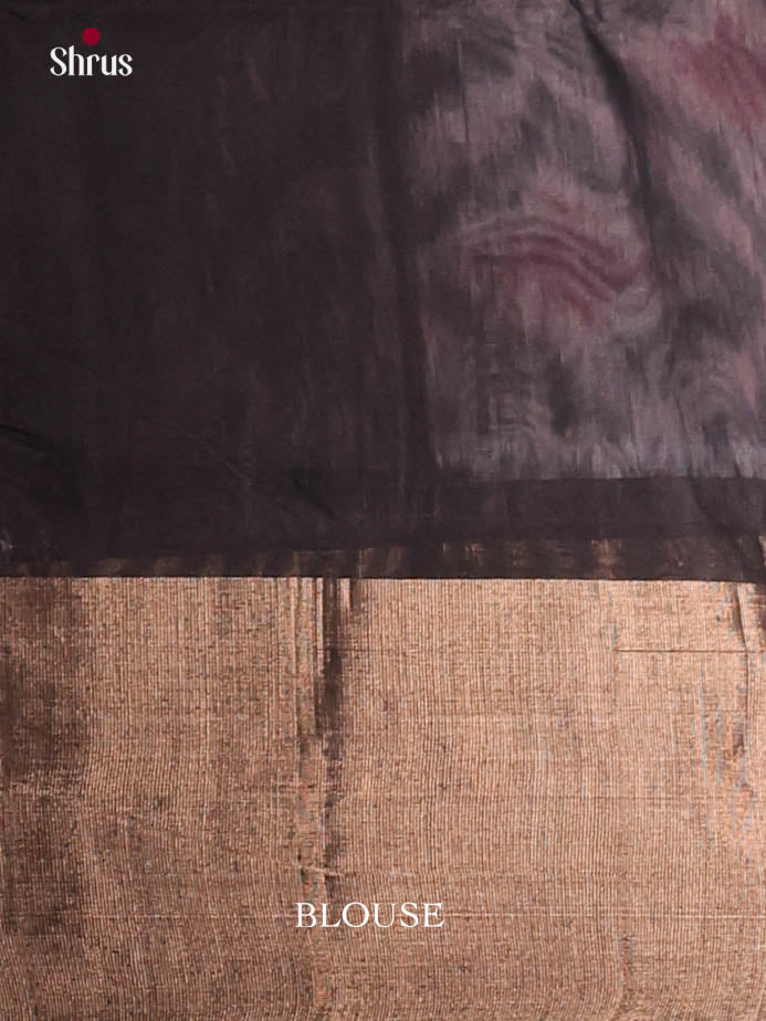 Buy Sophisticated Gray Cotton Silk Saree with Zigzag Ikkat Motifs, Black Border & Pallu