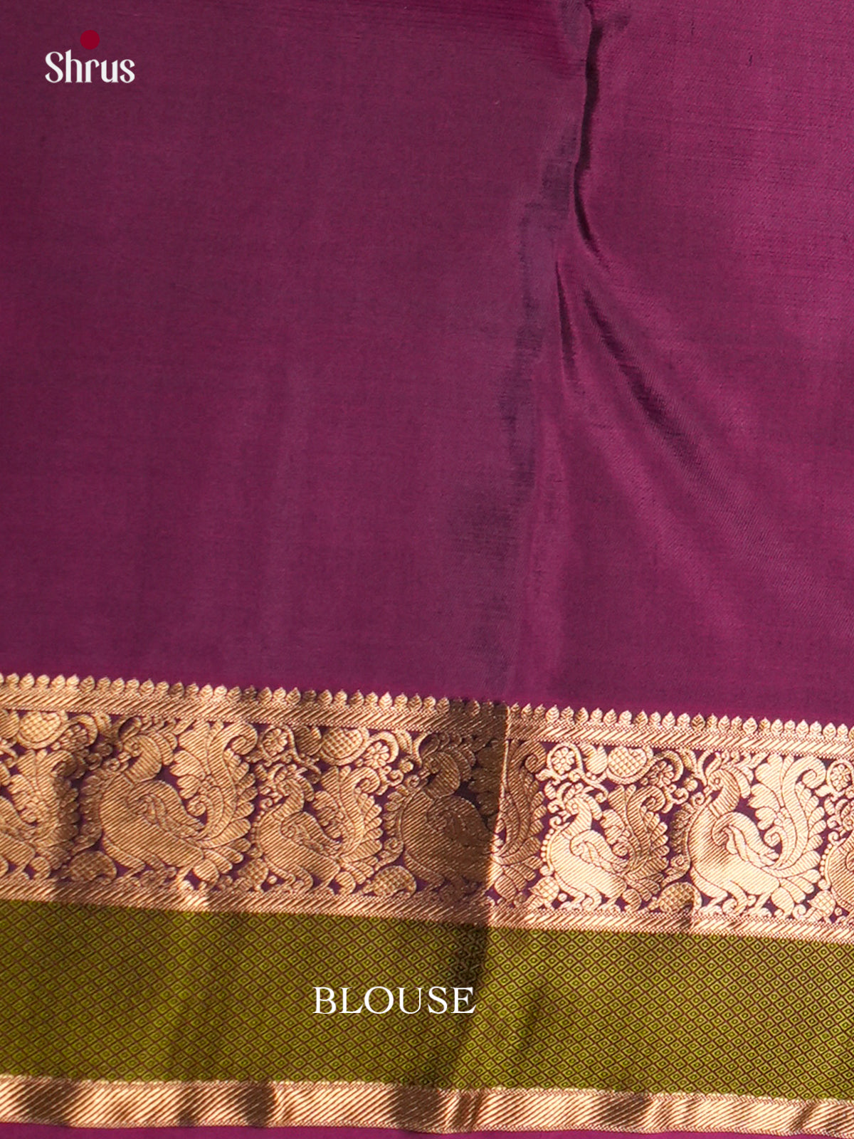 Buy Chic Green Kanjivaram Saree with Plain Body, Rettaipet Zari Border & Purple Brocade Pallu