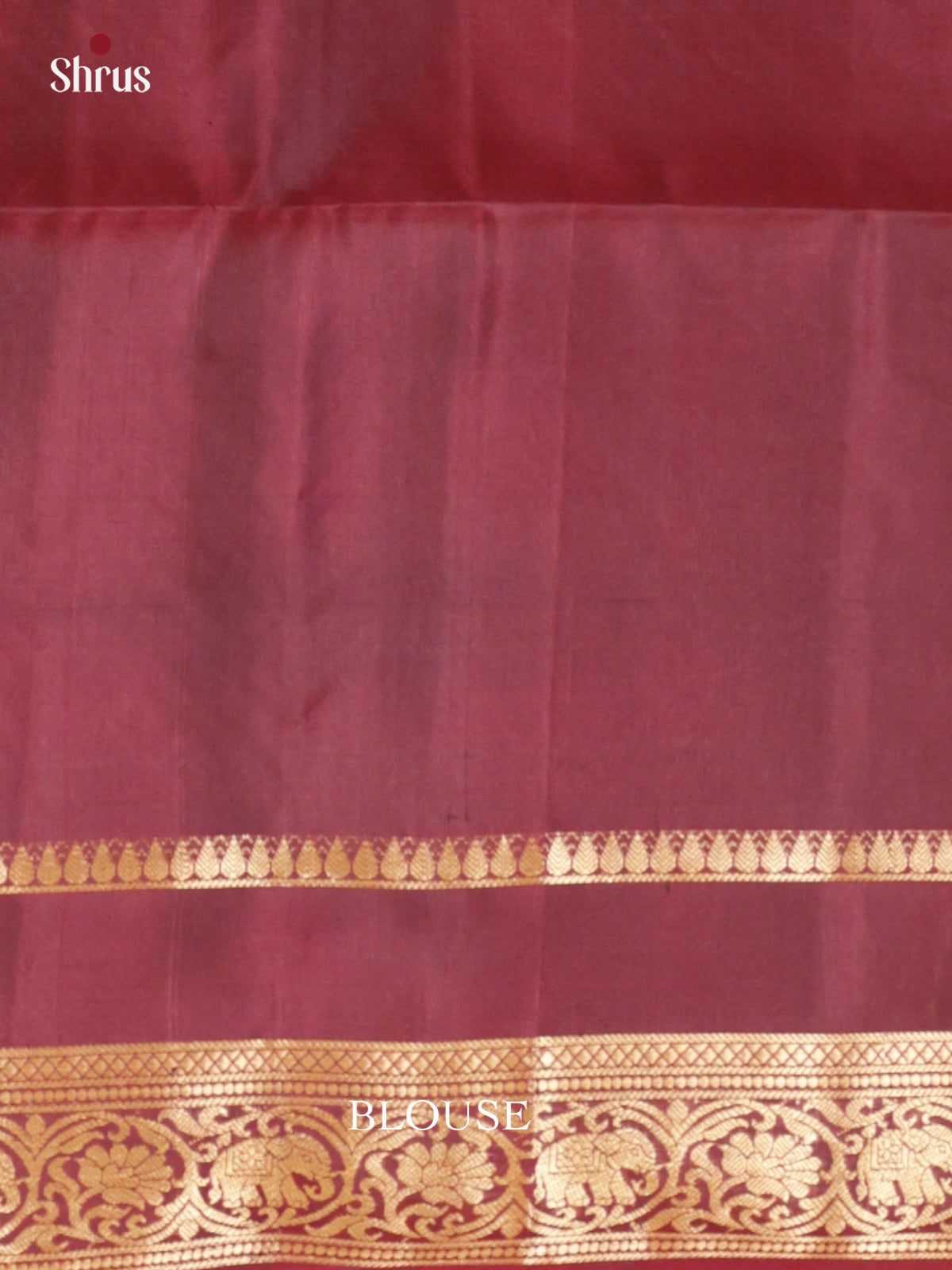 Buy Sparkling Grey Pure Silk Saree With Elephant Motifs & Maroon Zari Border & Pallu