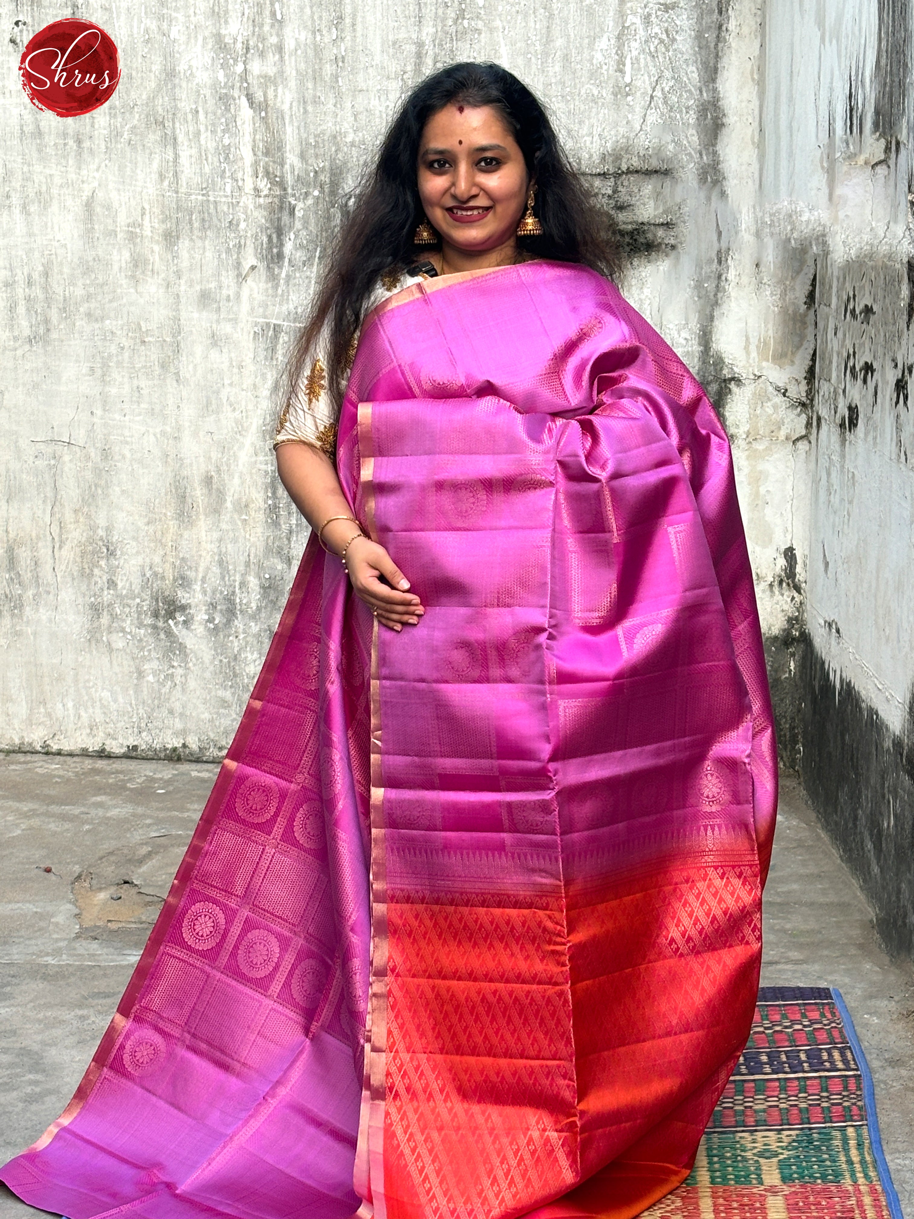 Pink And Orange - Soft Silk Saree - Shop on ShrusEternity.com