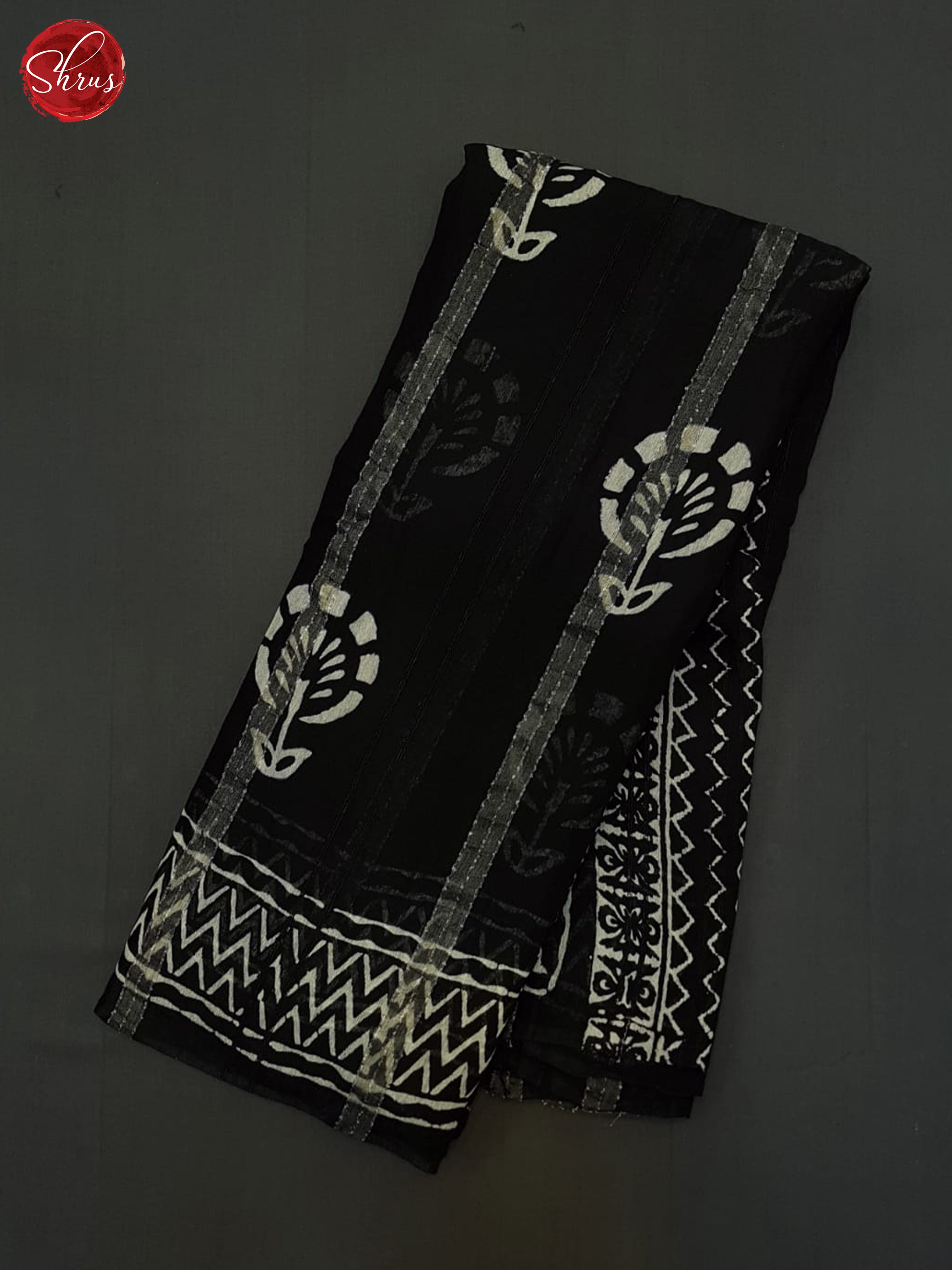 Black(Single Tone) - Linen Cotton Saree - Shop on ShrusEternity.com