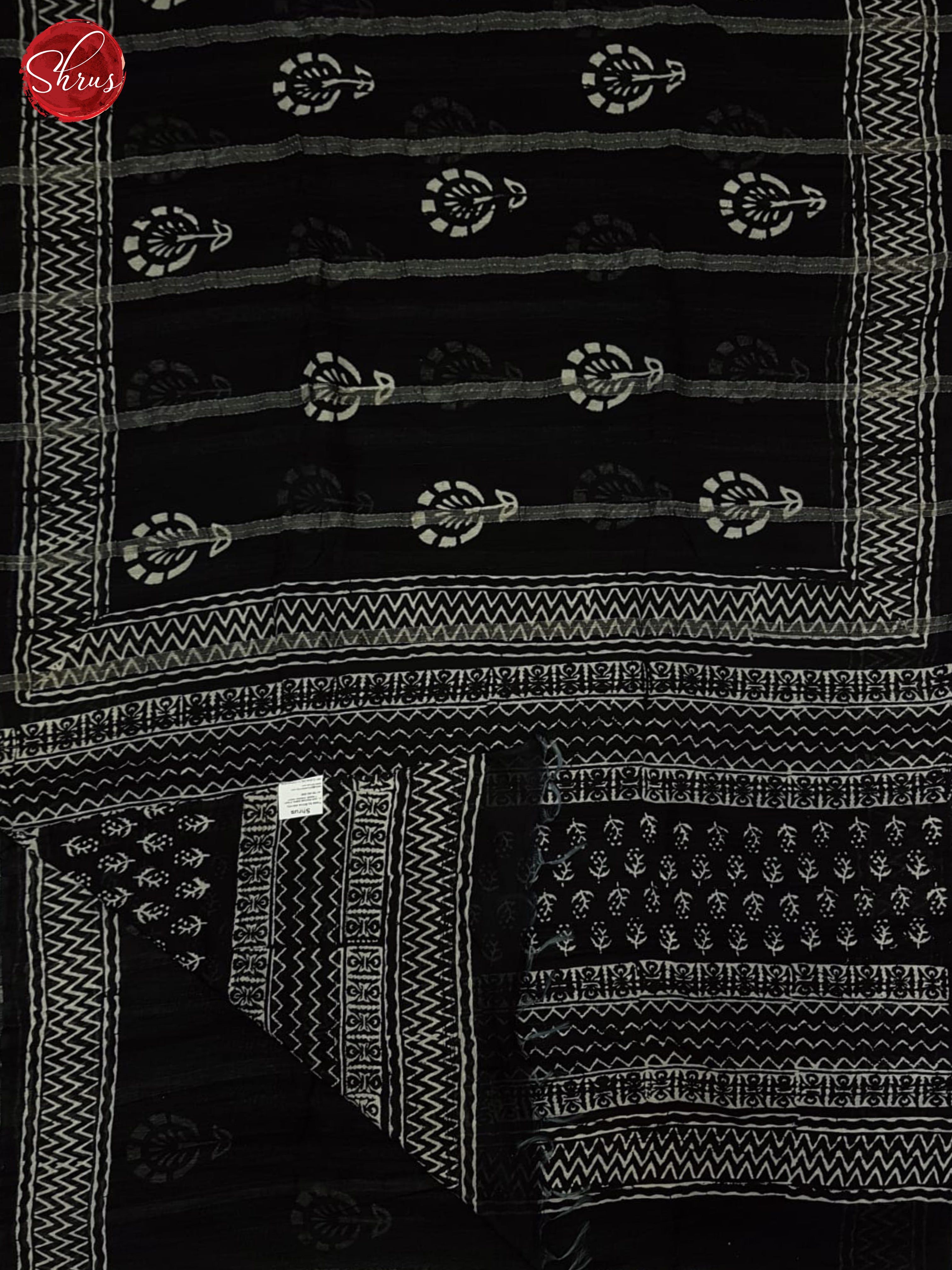 Black(Single Tone) - Linen Cotton Saree - Shop on ShrusEternity.com