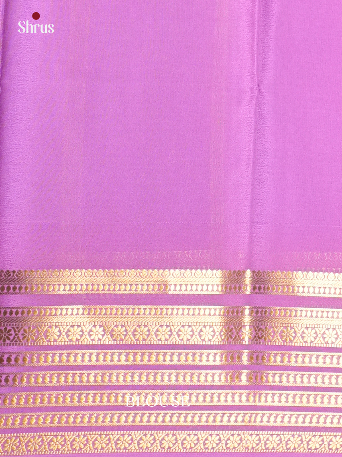 Buy Pretty Light Blue Mysore Silk Crepe Saree with Plain Body, Lavender Zari Striped Border & Traditional Pallu