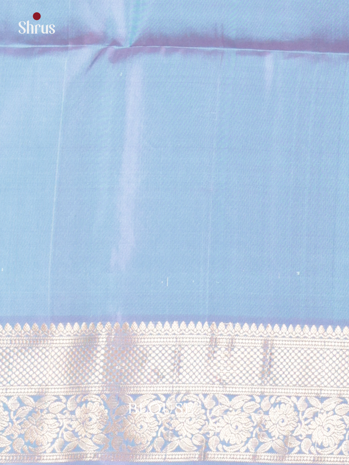 Buy Light Blue Soft Silk Saree With Silver Leaf Motifs, Lavender Zari Border & Pallu