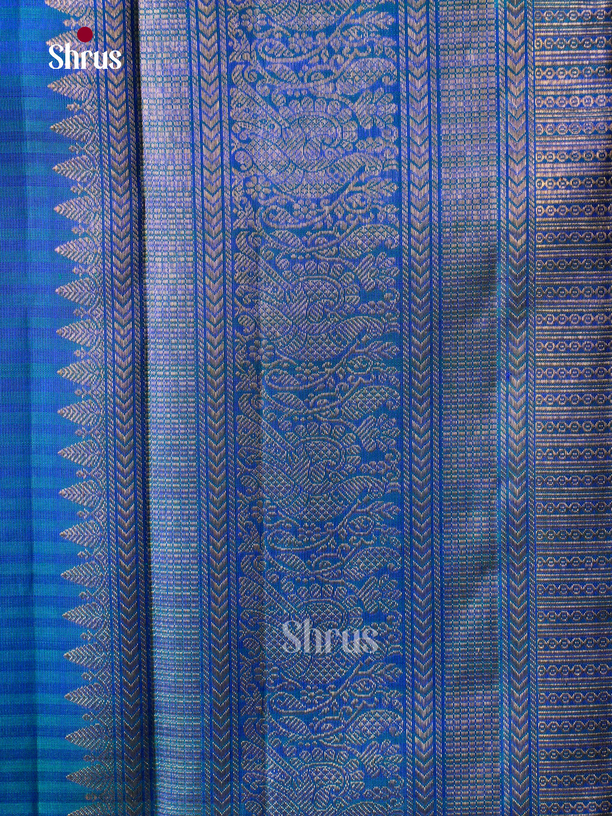 Luminous Yellow Kanchipuram Pattu Sarees With Sel Stripes & Gold uttas | Blue Temple Zari Border