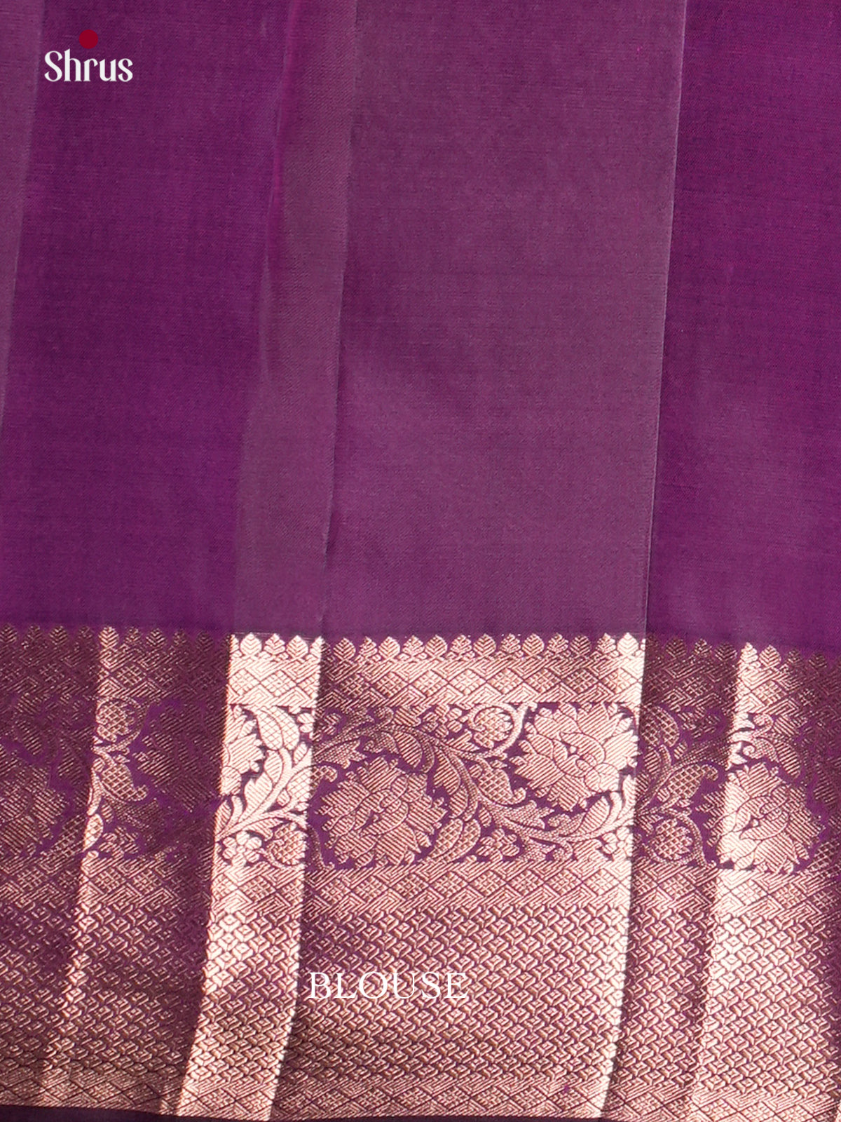 Buy Lustrous Plum Kanjivaram Saree with Gold Zari Woven Floral Nestling Brocade Body & Pallu