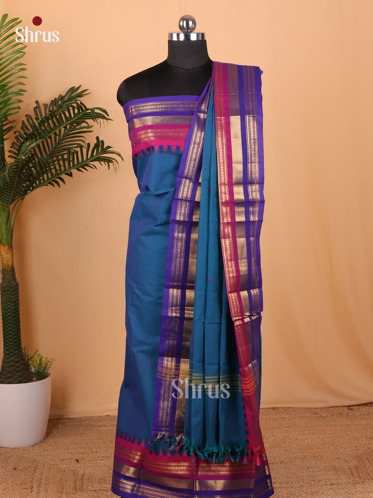 Blue & Violet - Chettinad Top & Dupatta - Shop on Shrus.com